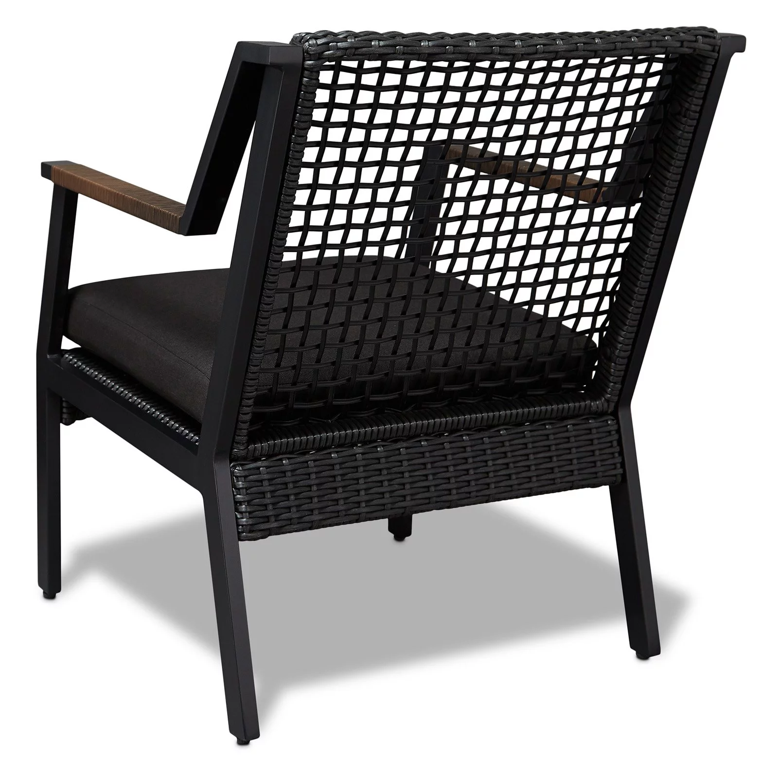 Real Flame Calvin Aluminum Patio Dining Arm Chair in Black (Set of 2)