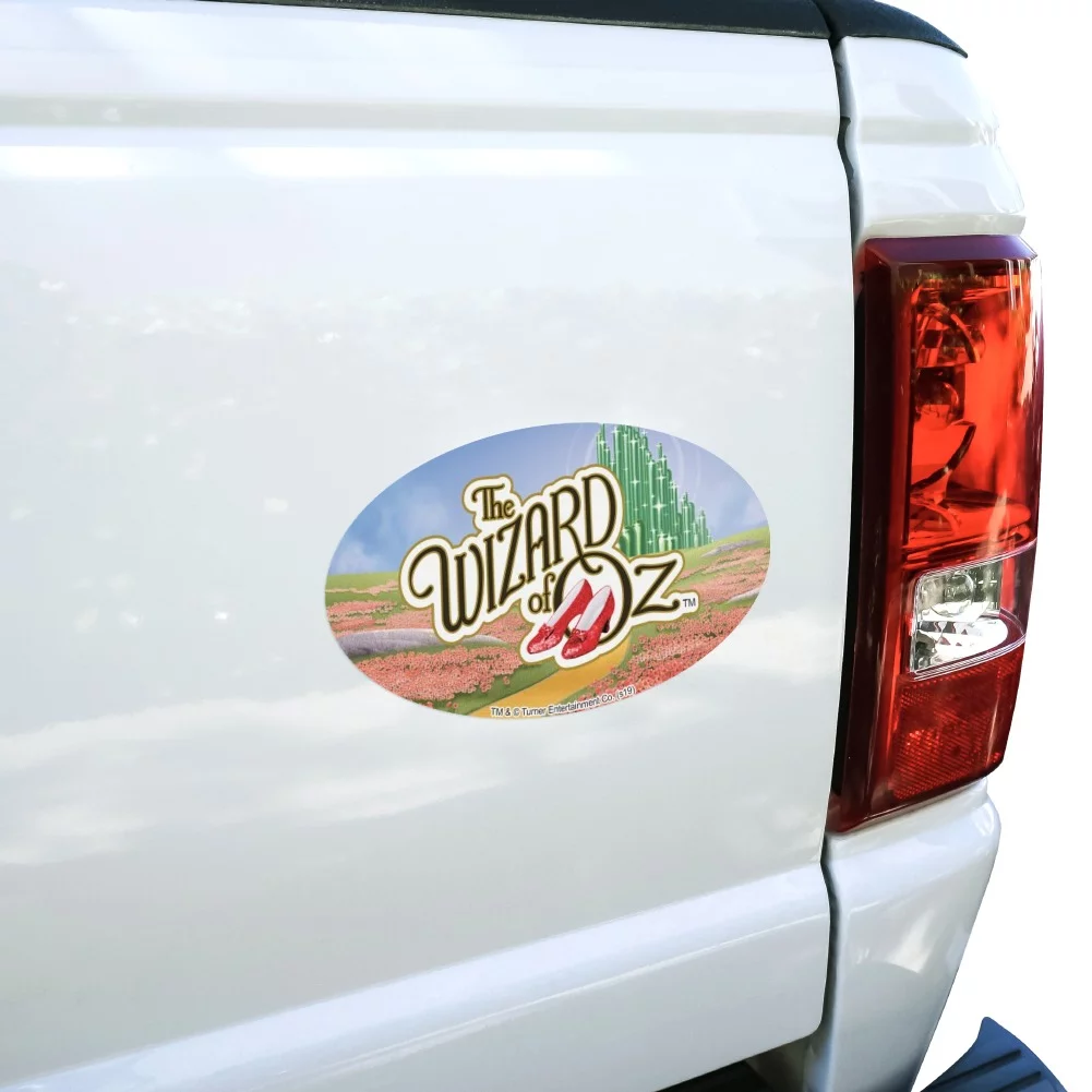The Wizard of Oz Ruby Slippers Logo Automotive Car Refrigerator Locker Vinyl Euro Oval Magnet