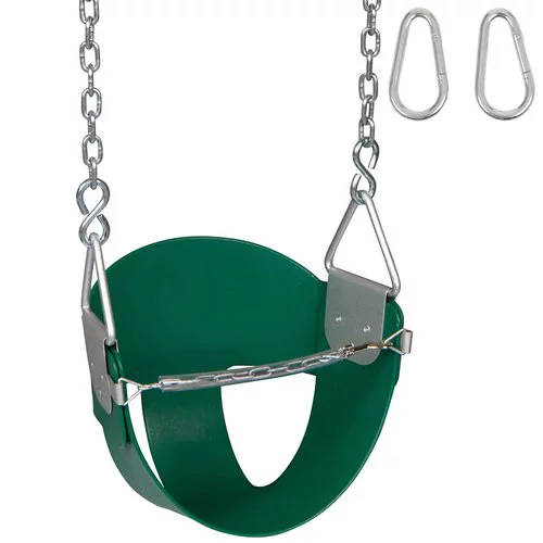 Swing Set Stuff Inc. Highback Half Bucket with Chains and Hooks (Yellow)