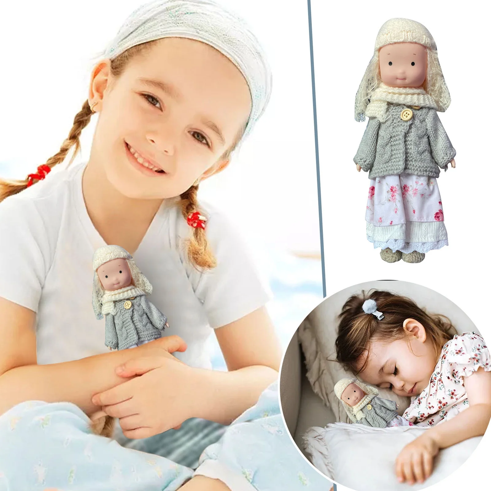 AaSFJEG Toys Figurines Doll Handmade Plush Doll Custom Play Doll for Children with Set of Clothes and Customizable Hair Eye Auspicious Doll Birthday Gift