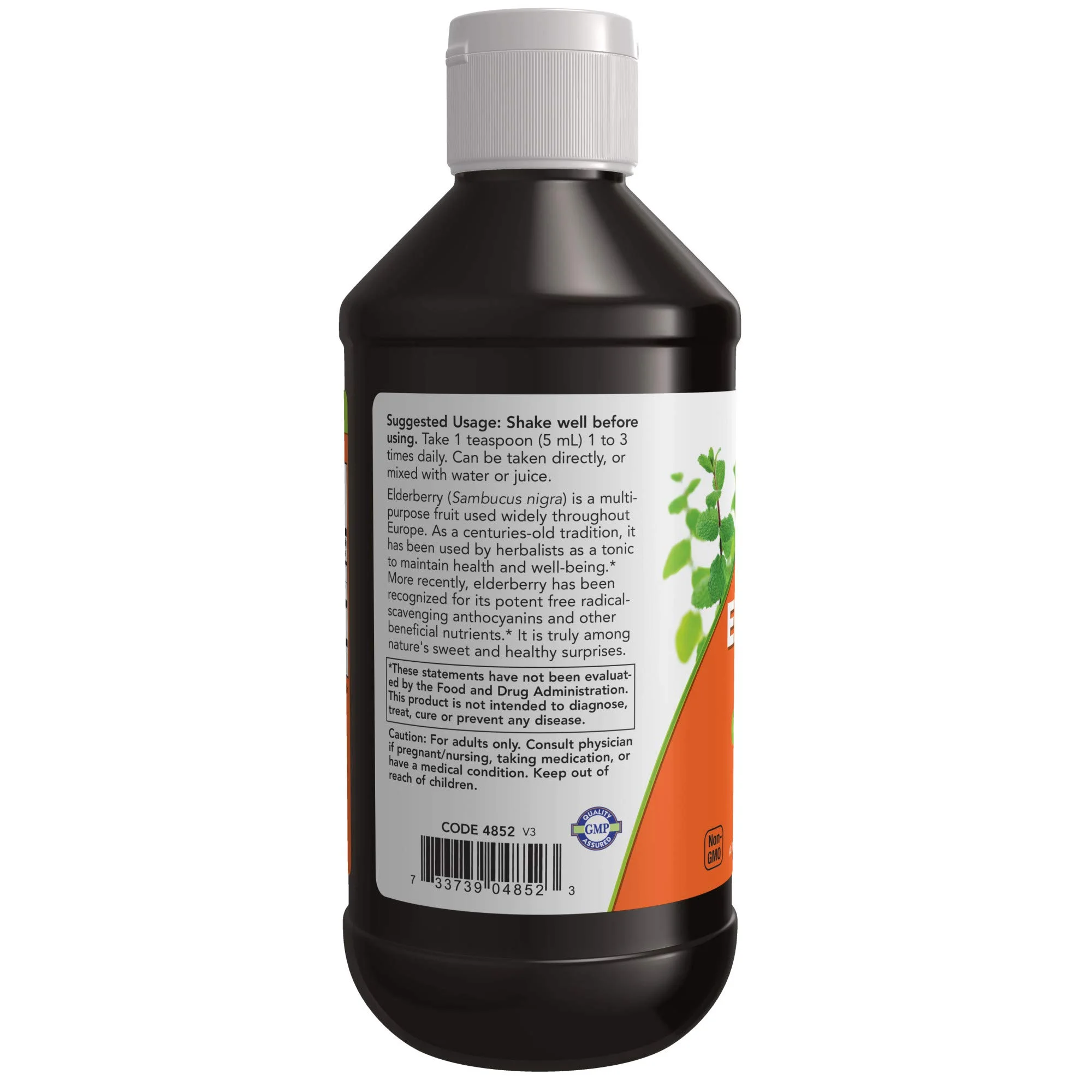 Now Supplements, Elderberry Liquid 500 Mg, 10:1 Concentrate, Free Radical Scavenger*, 8-Ounce