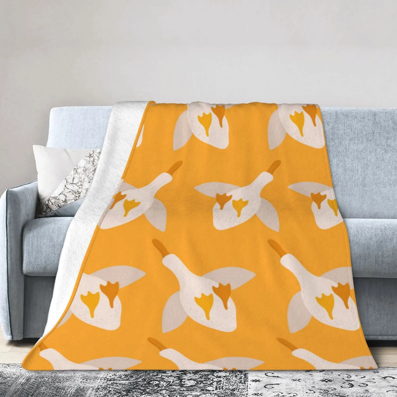 Ocsxa Flannel Fleece Flying Ducks Print Throw Blanket, Lightweight Super Soft Cozy Plush Blanket,40