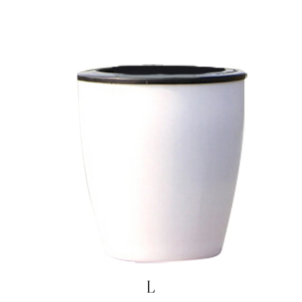 Lazy Flower Pot Automatic Water Absorption Plastic Pot Green Plant Water Culture White 17x17x19cm