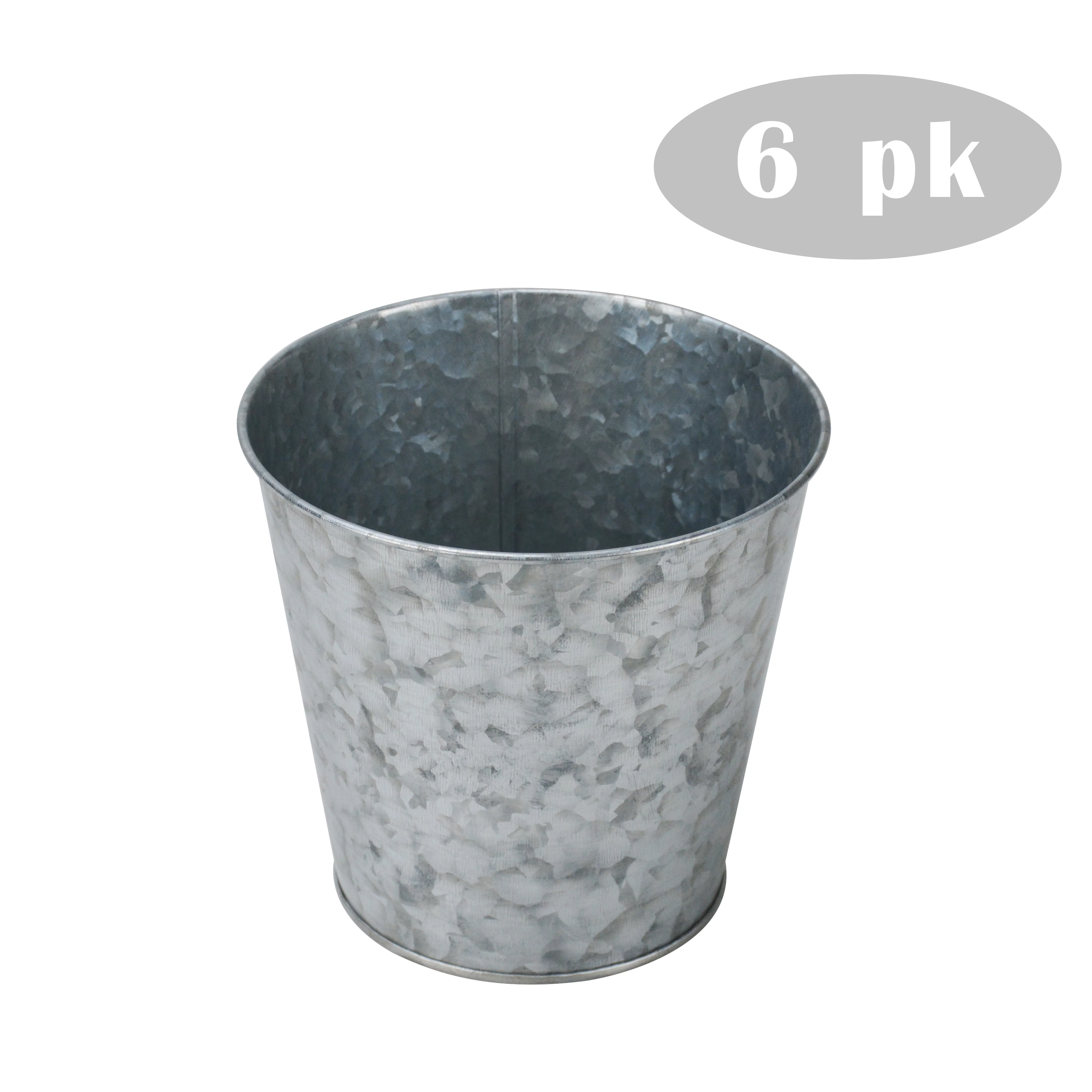 6pk Home Decor Flowers and Plants Galvanized&nbsp;Bucket Planter