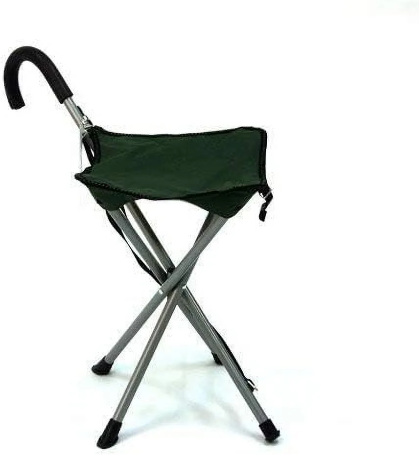 Folding cane chair - Walking stick with stool