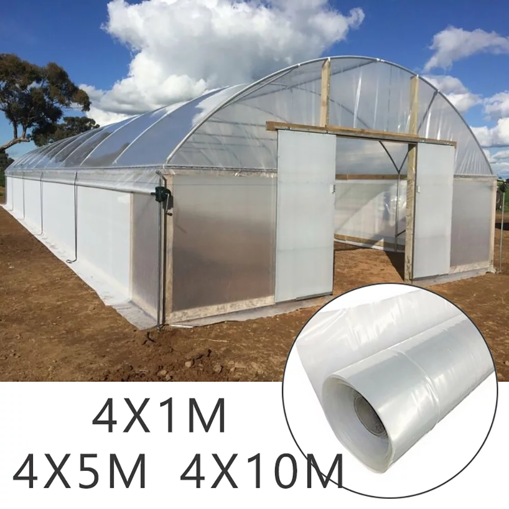 LIKEM Transparent Plastic Greenhouse Poly Film Polytunnel Hot House Cover