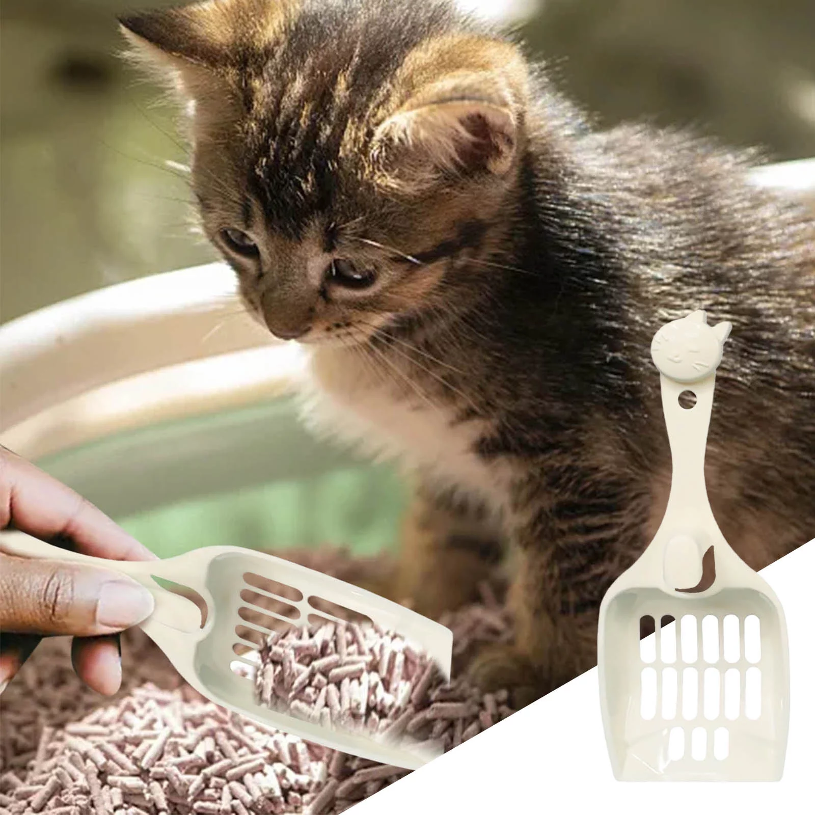 Pet Cat Litter Shovel Cat Head Type Cat Shovel Pet Cat Litter Scoop Pet Sift Shovel Litter Cleaning Tool