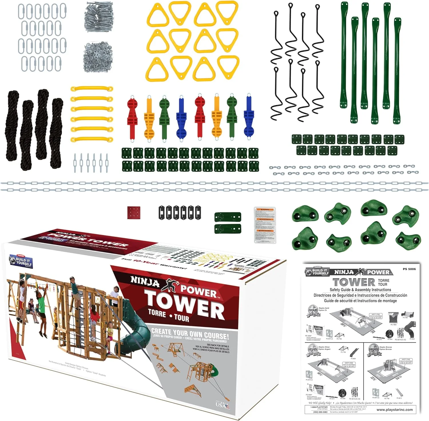 PlayStar Ninja Power Tower BIY Kit PS 5006 Swing Set Hardware Kit