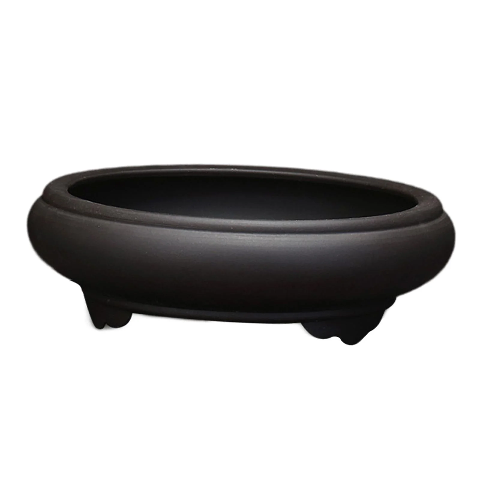 Colaxi Round Large Shallow Planter Pot Bonsai Pot Flower Planter with Drainage Hole, Pottery Clay Plant Pot for Yard,Courtyard Decor black