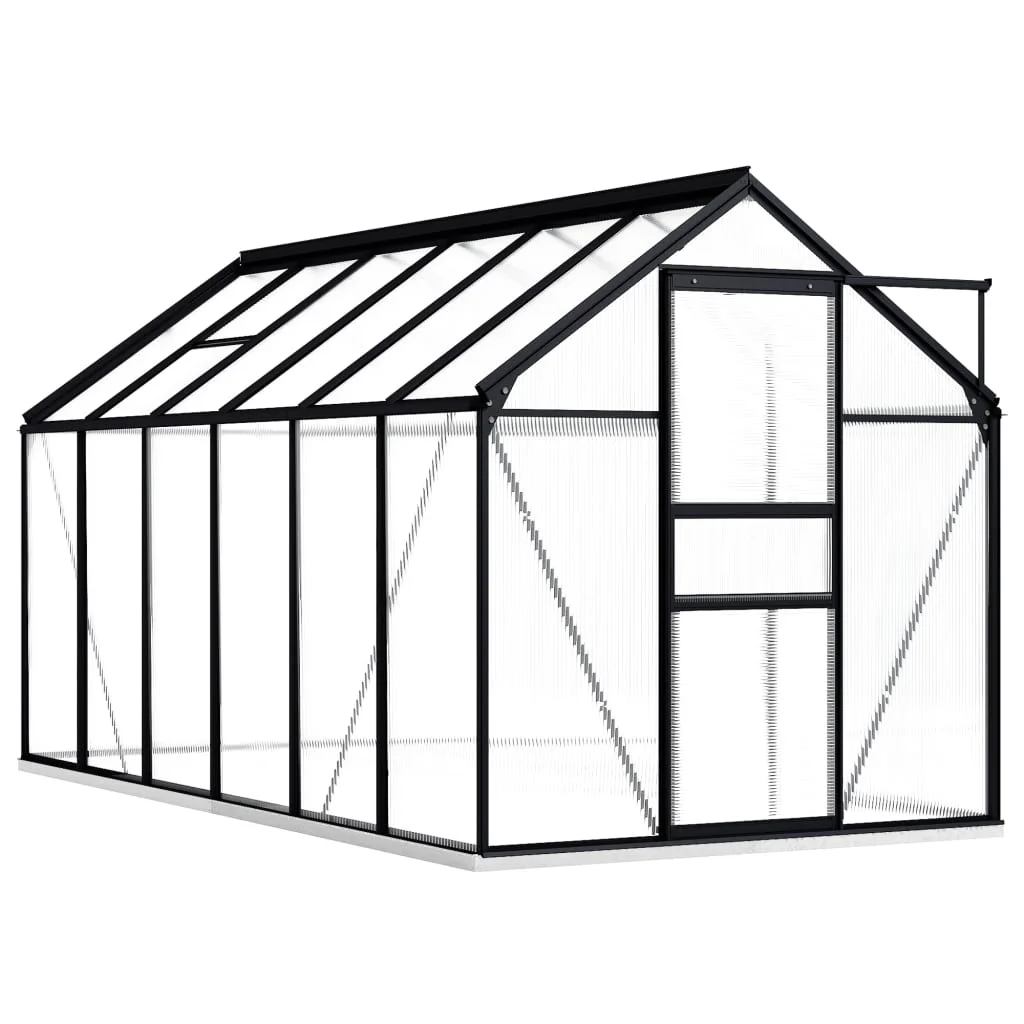 Greenhouse with Base Frame Anthracite Aluminum 75.7 ft2
