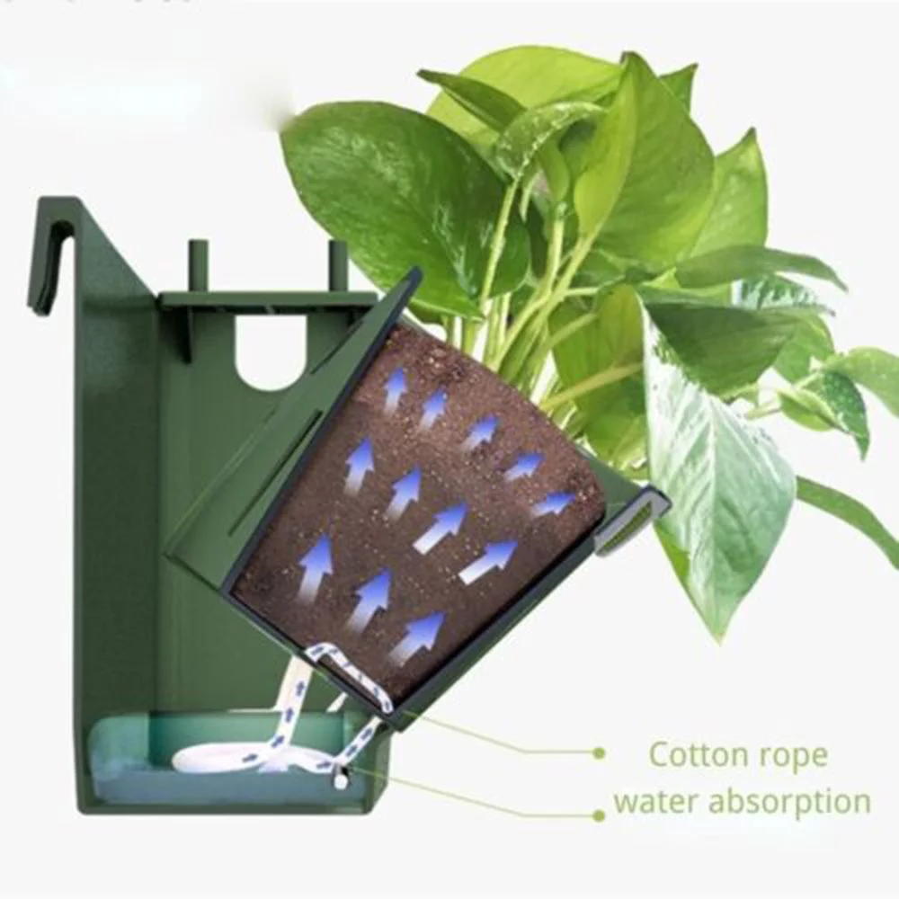 Vertical Stackable Garden Succulents Self Watering Plant Container Flower Pot Wall Hanging Planter LIGHT GREEN