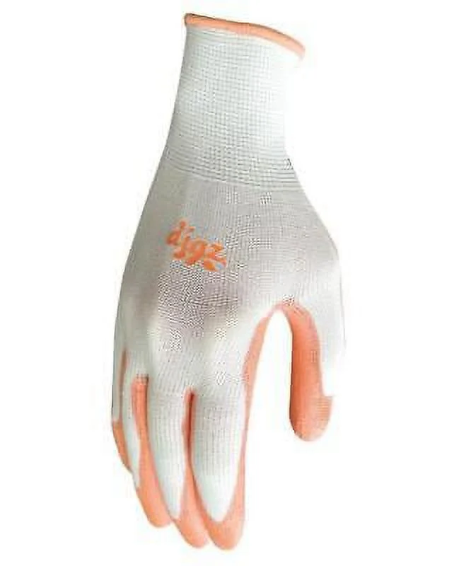 2Pc Digz S Polyurethane Coating Stretch FIt Gray/Orange Gardening Gloves