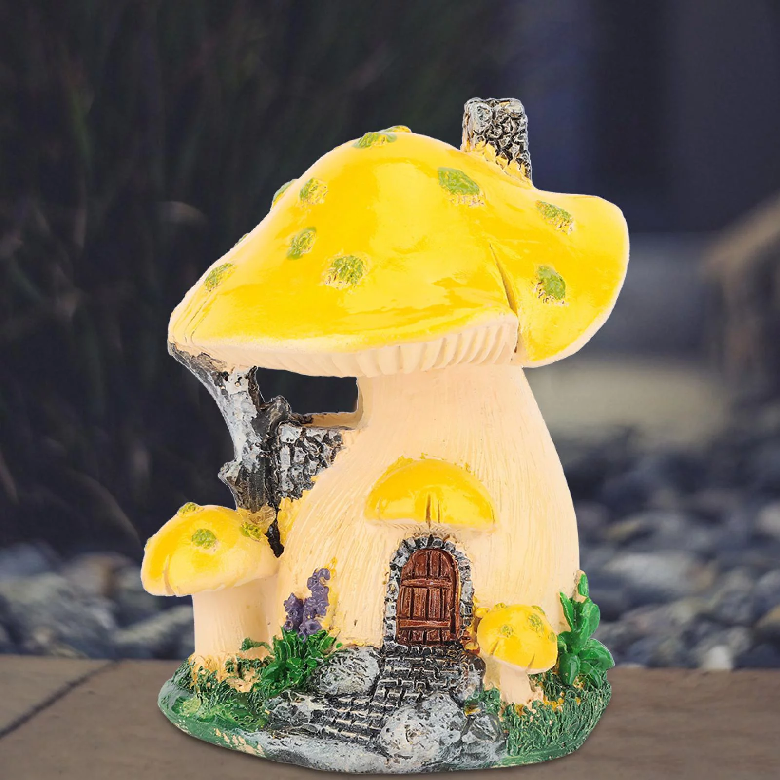 VIFERR Mushroom House Mushroom Decor Estatua de jardín al Aire Libre Garden Gnome's Favorite Garden Decoration Escultura Césped Jardín Arte Decoración Patio Patio Adornos