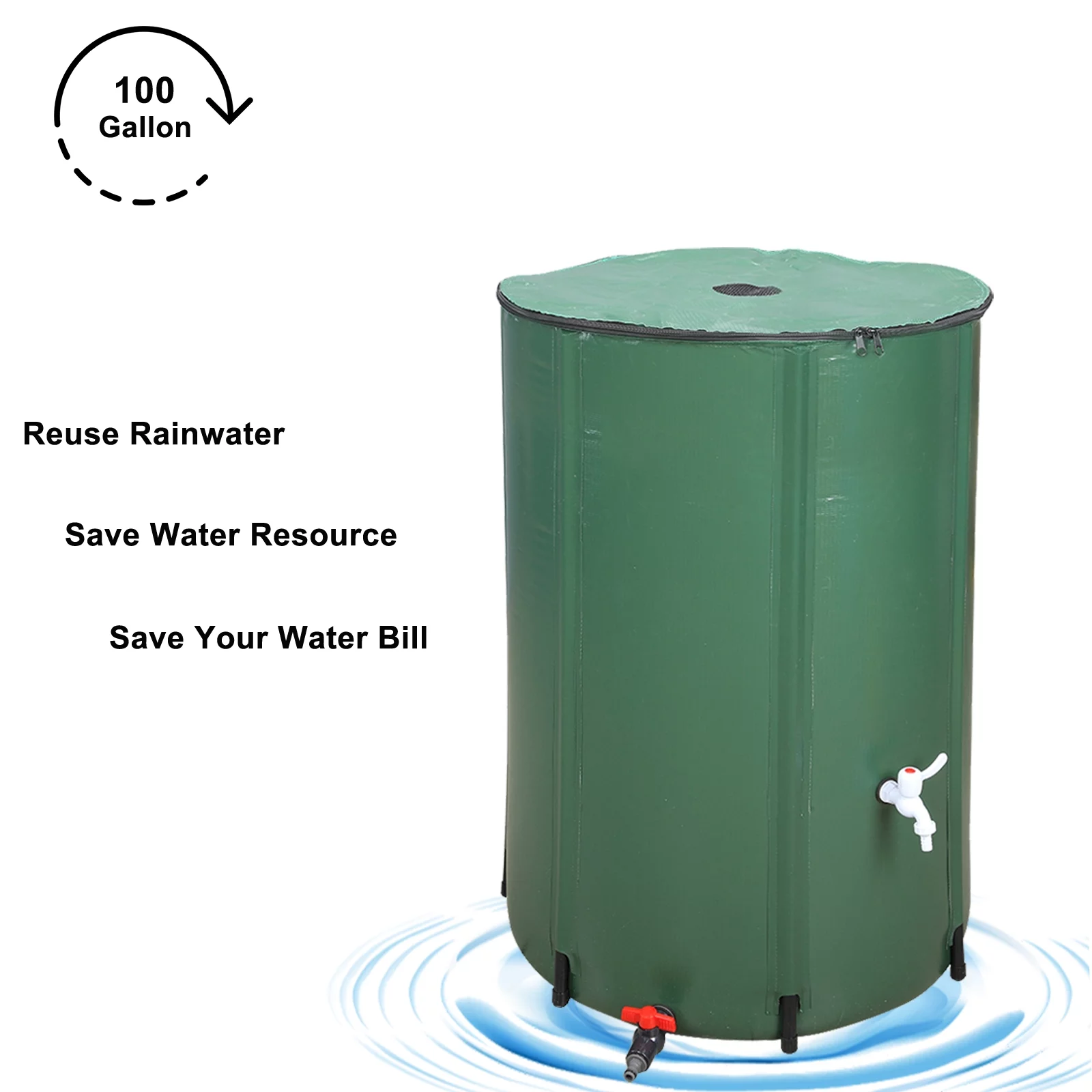 SalonMore Portable Rain Barrel Capacity 100 Gallon Suible for Patio Ranch