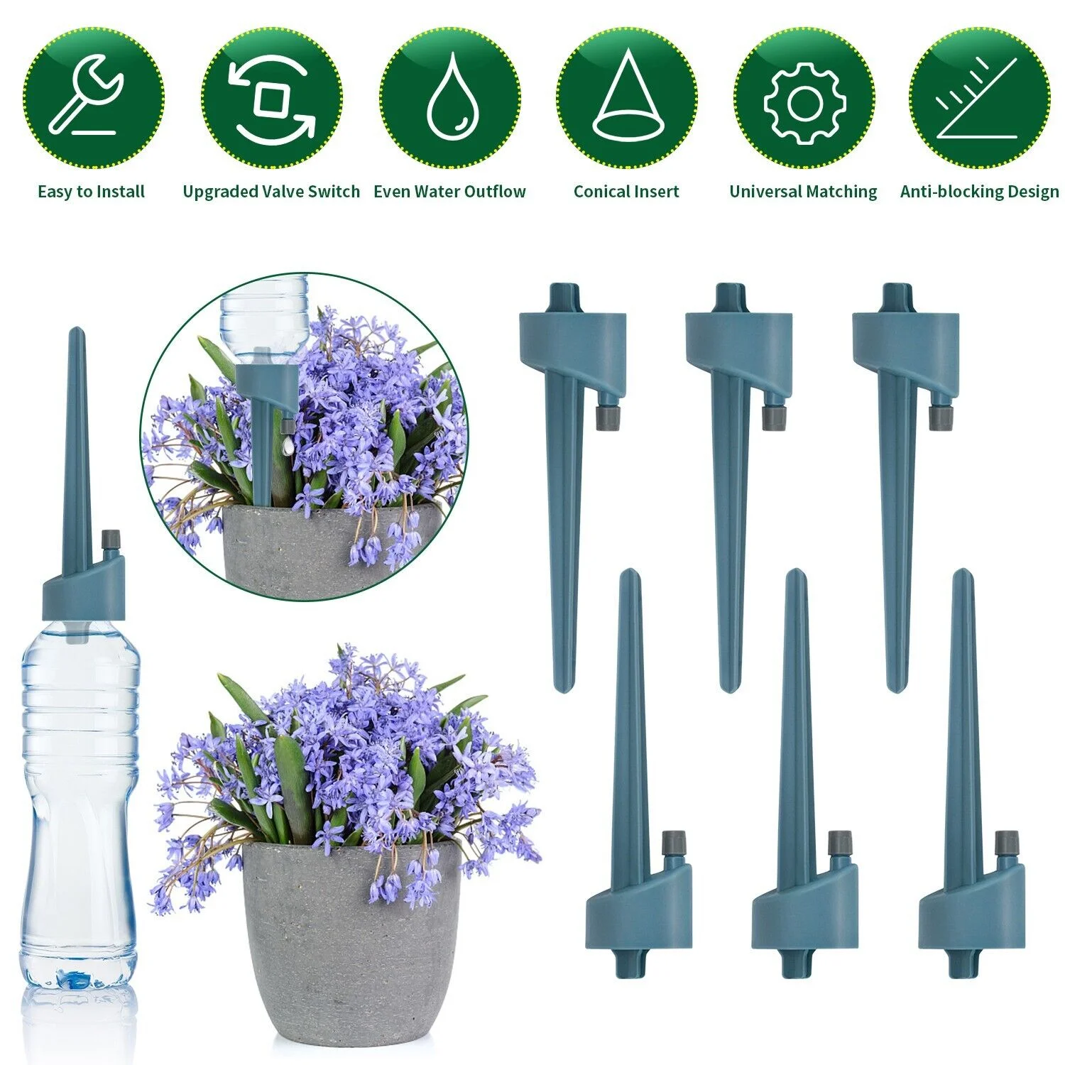 3 PCS Automatic Self Watering Spikes Garden Plants Water Drip Irrigation System
