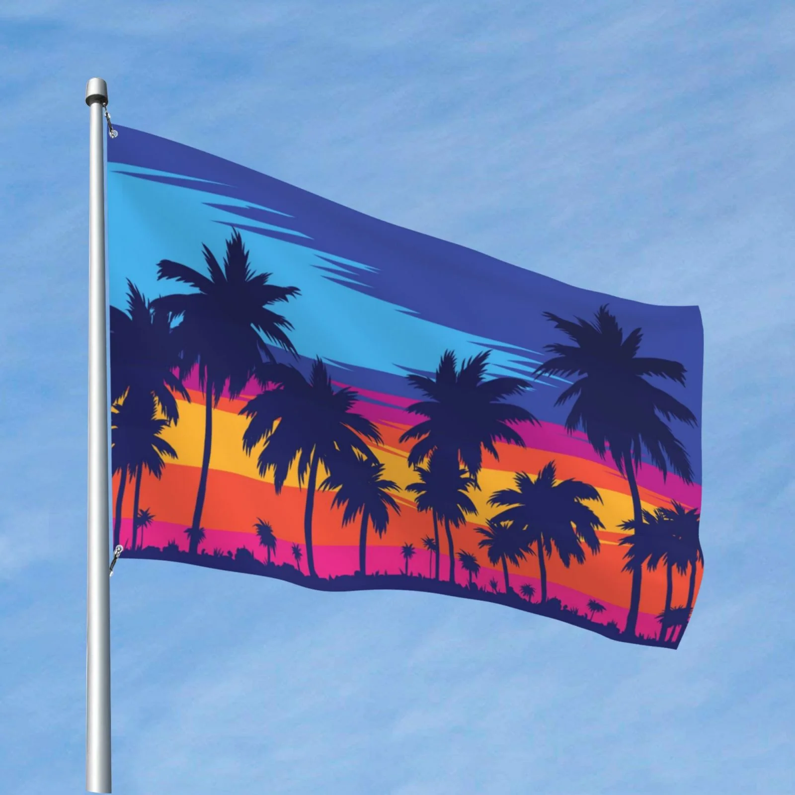 Kll Beach With Palm Trees Flag 4x6 Ft Parade Party Flag Outdoor Flag Decorative Flag Banner Flags Garden Flag Home House Flags