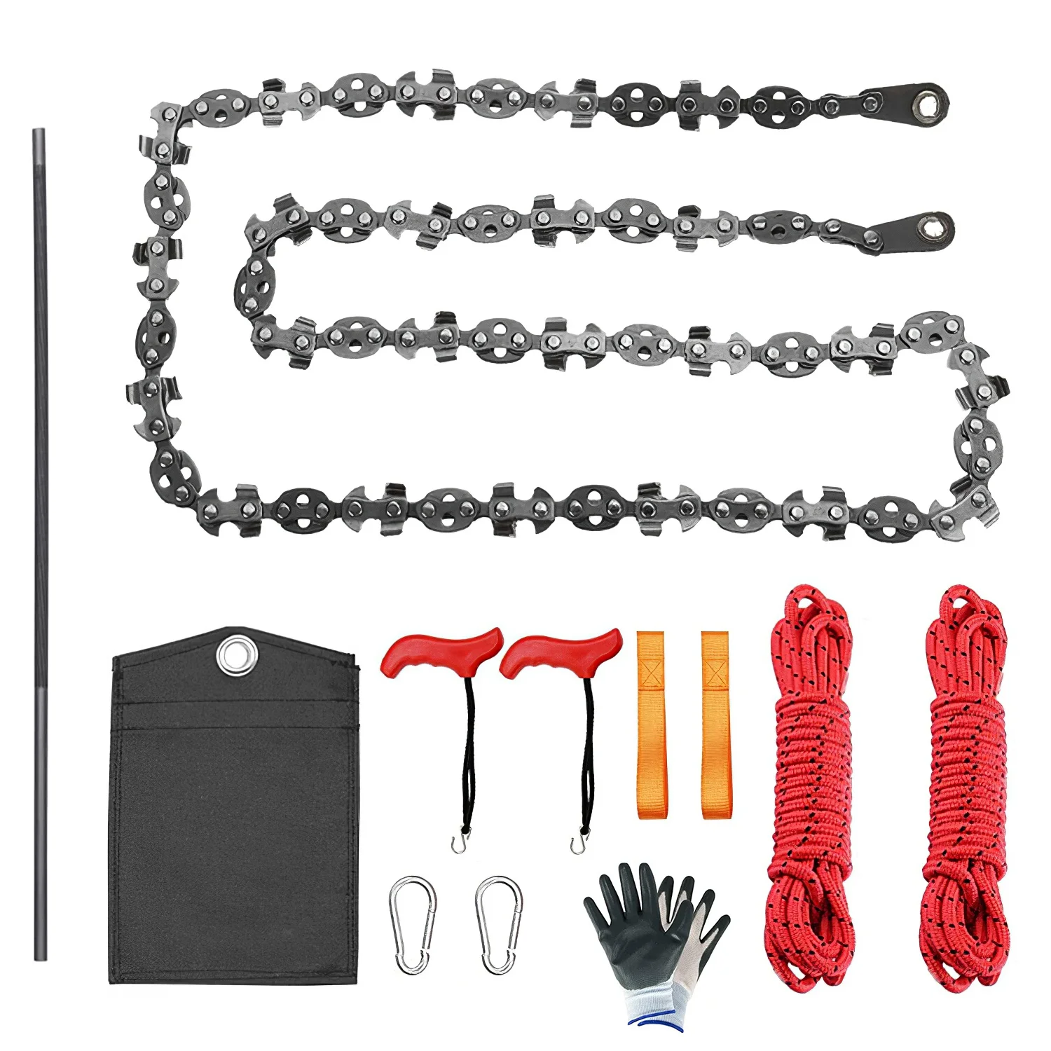 55in Hand Rope Chainsaw Kit iMounTEK Manual Tree Limb Chain Saw with 68 Sharp Teeth 196in Ropes Tree Cutting Tool for Gardening Camping Survival Gear