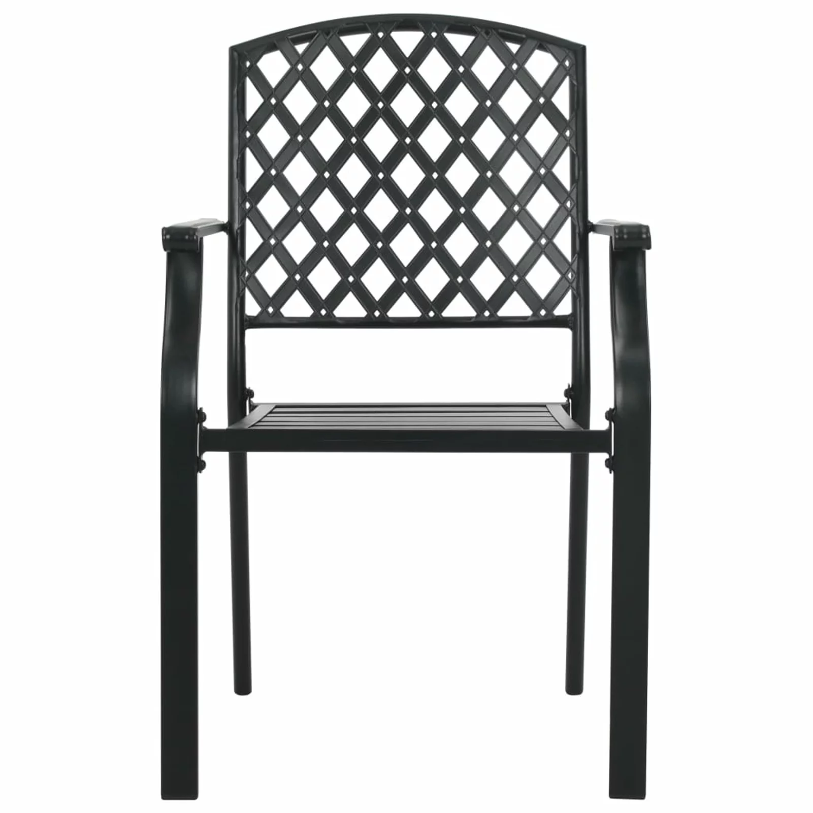 Carevas Stackable Patio Chairs 2 pcs Steel Black