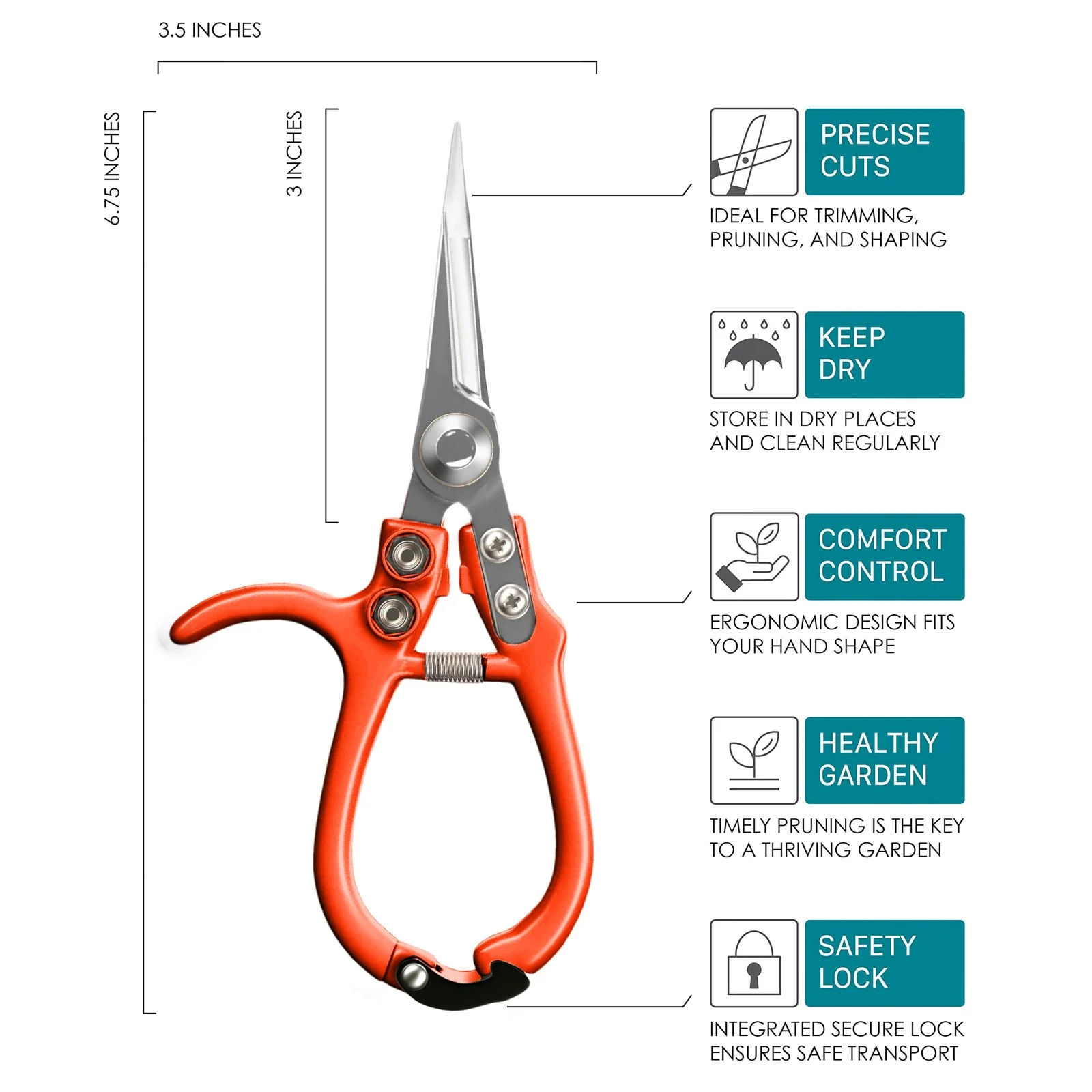 Garden Pruning Shears Precision Manual Trimmer Scissors Bonsai Cutter With Sharp Straight Tapered Tip Ergonomic Handle Modern Gardening Tool Teacher Toolbox Saw Set Dcs356 D8 Smart Diagnosis System