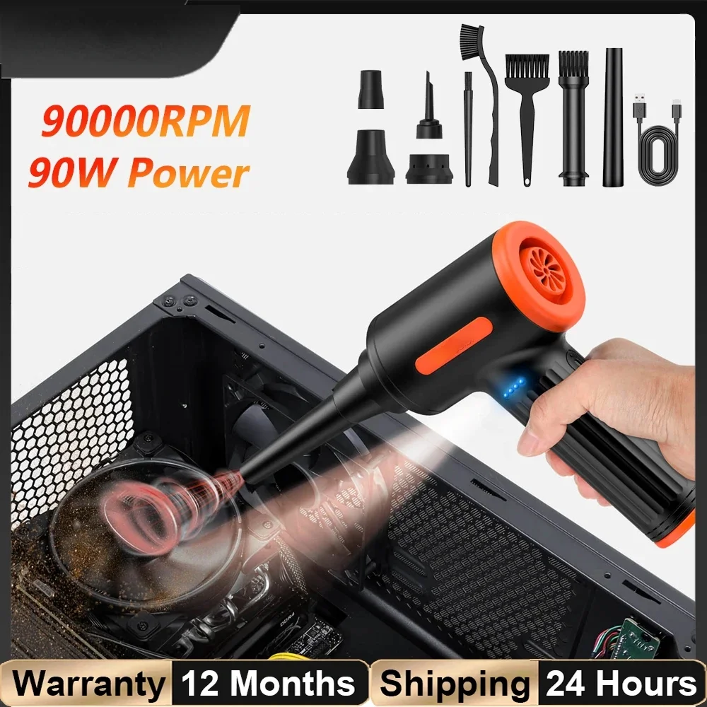 Cordless Air Duster 90W  Wireless Gel Gun Air Blower Gun Cleaner For PC Computer Keyboard Cleaning Car Laptop