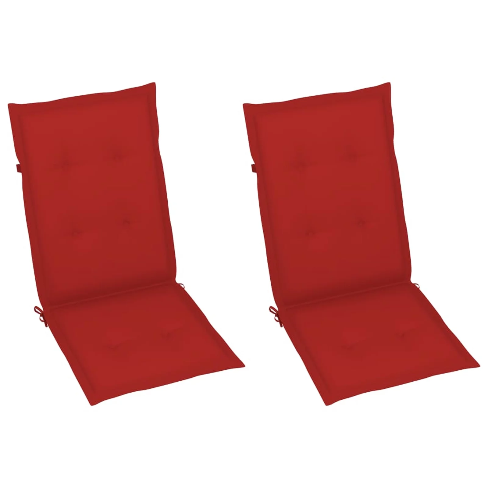 Anself Patio Chairs 2 pcs with Red Cushions Solid Teak Wood