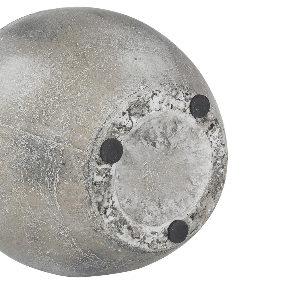 A&B Home Gray Round Terracotta Planter with Textured Swirl Pattern 8.3