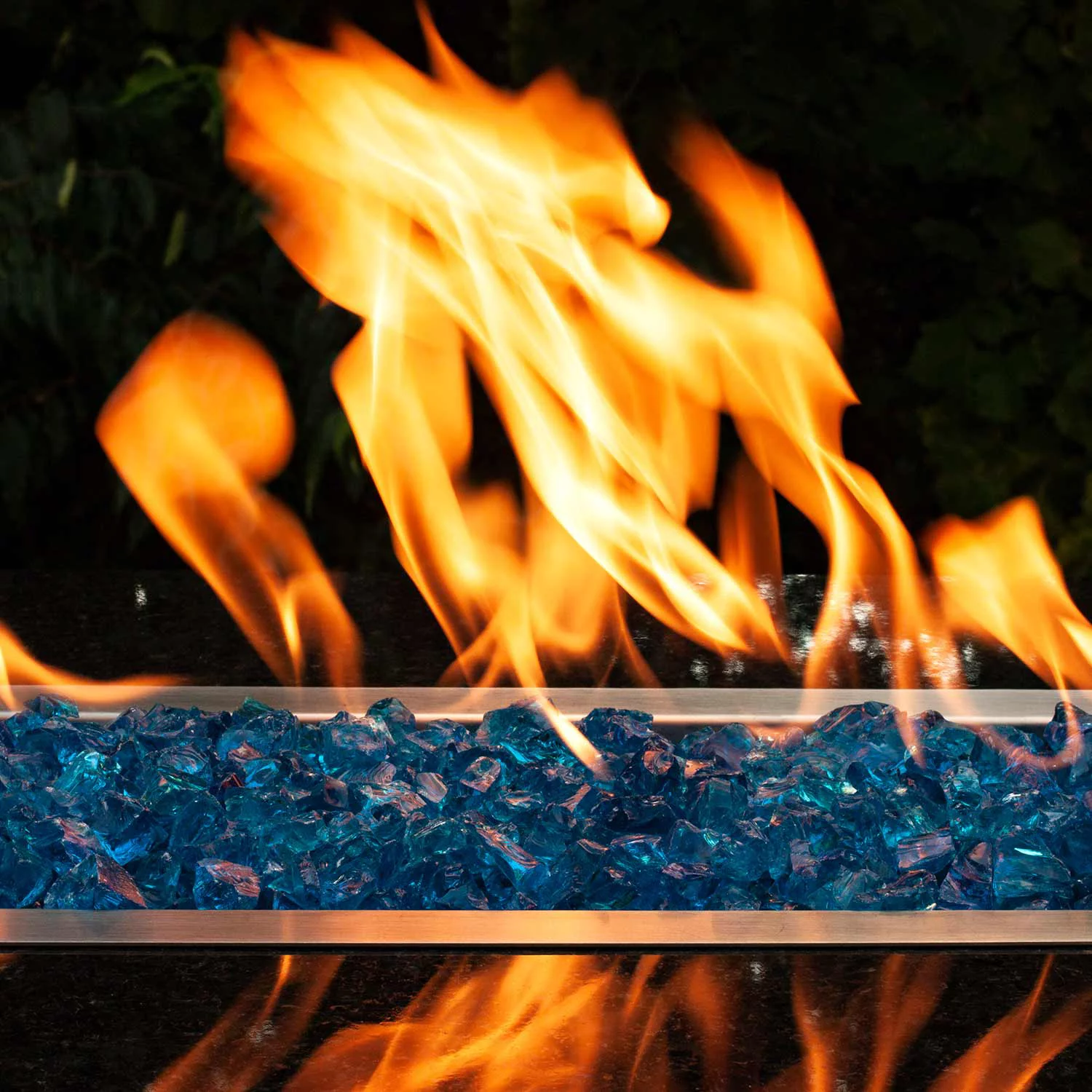 Crushed Fire Glass - Tropical Blue 1/2