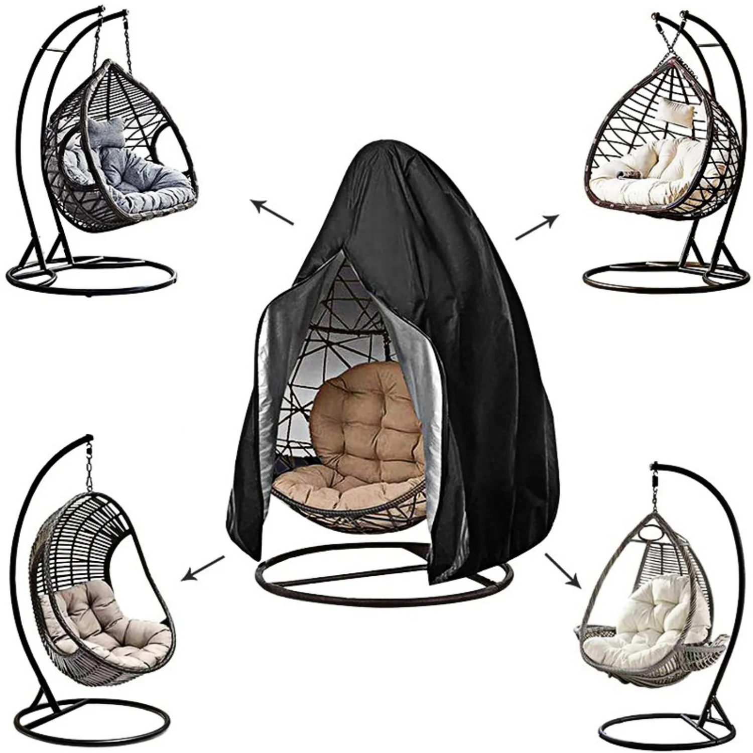 Patio Egg Chair Covers with Zipper  Durable Large Wicker Egg Swing Chair Covers