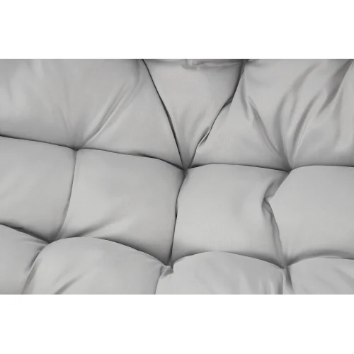 Buumin 2 person wicker double swing chair with cushion grey