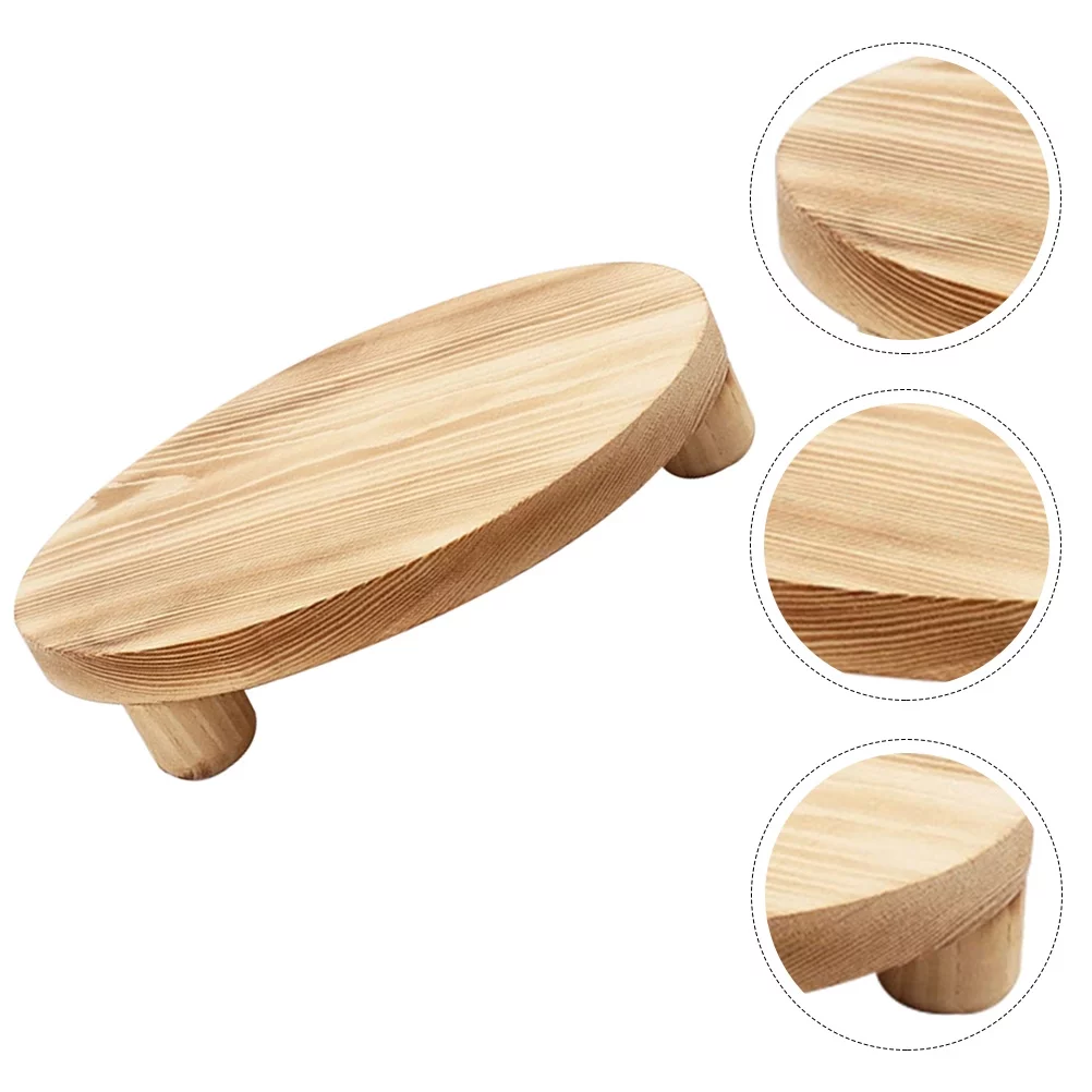 Zonh Farmhouse Wood Riser Wood Plant Stand Flower Pot Base Holder Garden Flowerpot Display Stand