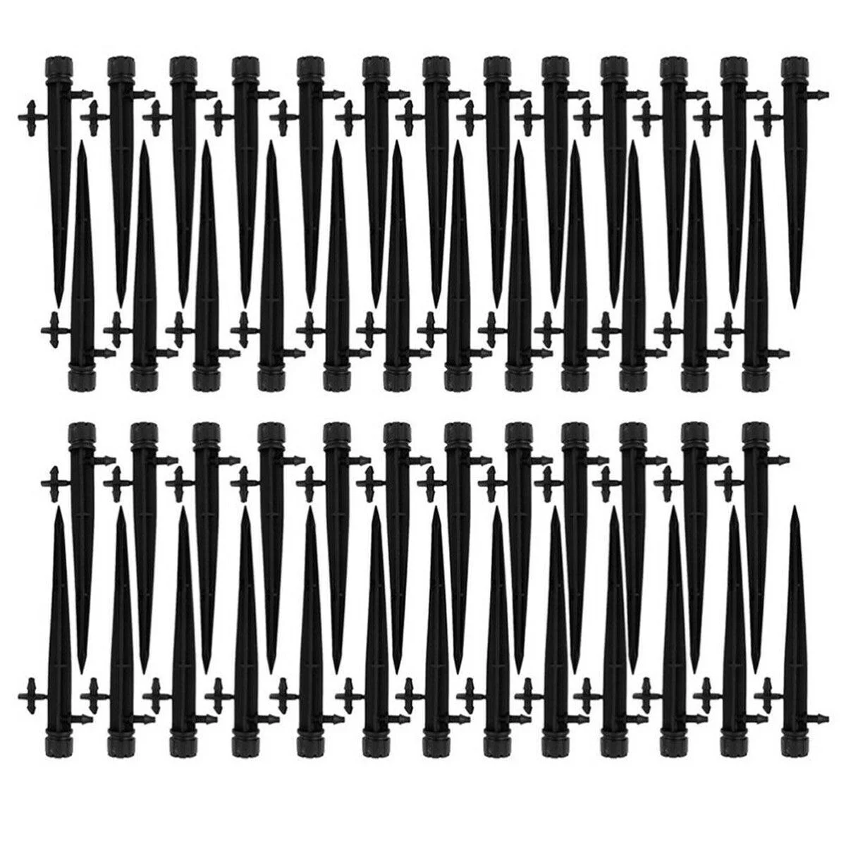 Deago 50PCS Adjustable 360 Degree Water Flow Irrigation Drippers on Stake Emitter Drip System for Garden Patio Lawn Flower
