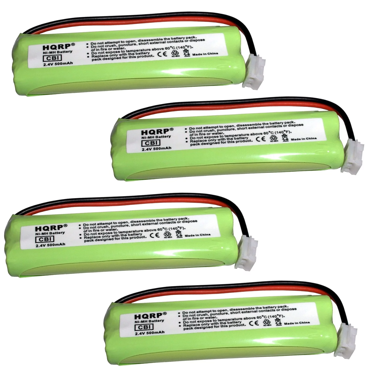 HQRP 4-Pack Phone Battery Works with VTech BT-18443 / BT18443, BT-28443 / BT28443, CPH-518D, LS6115, LS6115-2 / LS61152, LS6117-2 / LS61172, LS6115-3 LS6117 Cordless Telephone