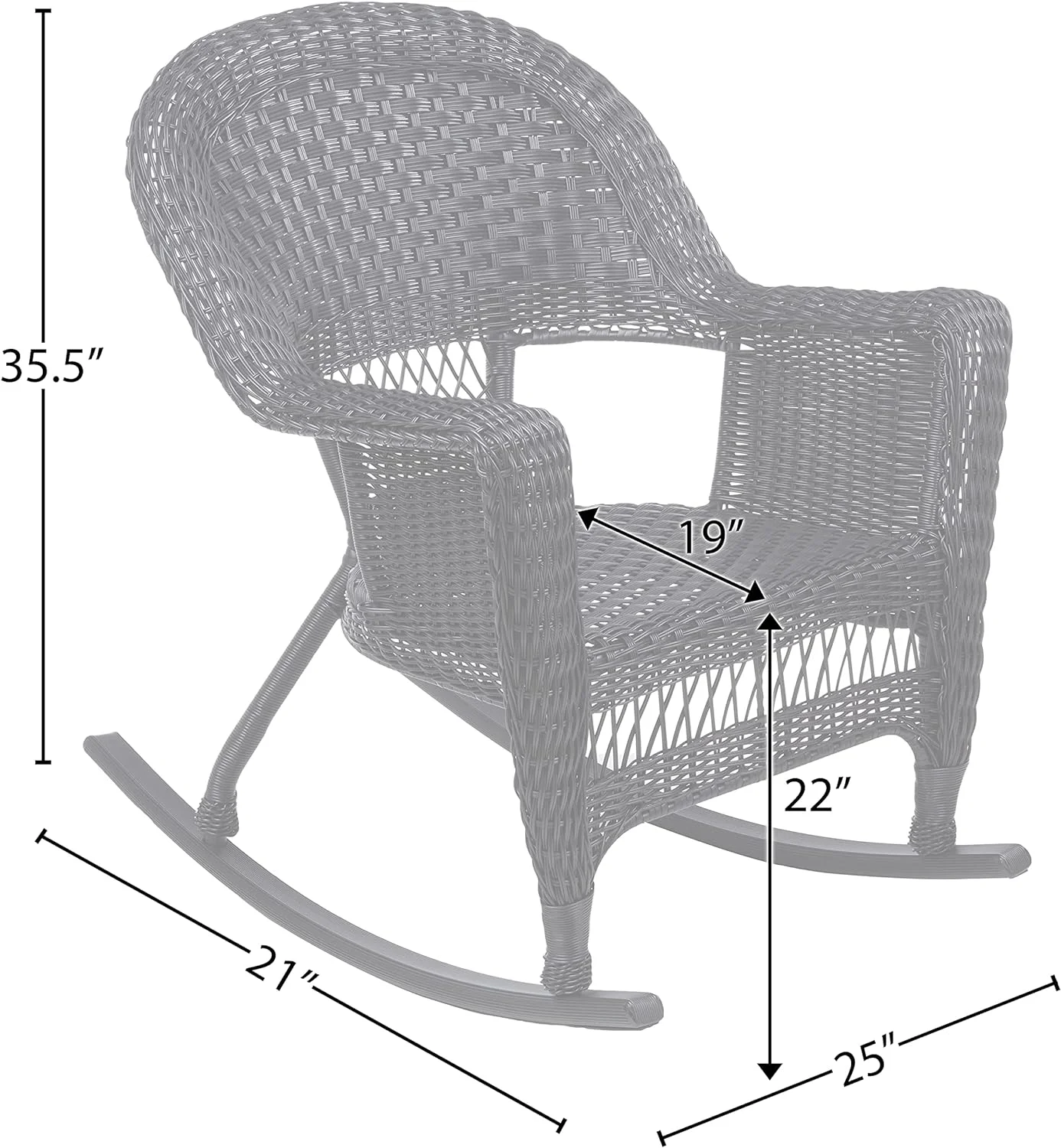 Set Of 2 Wicker Rocker Chairs Black