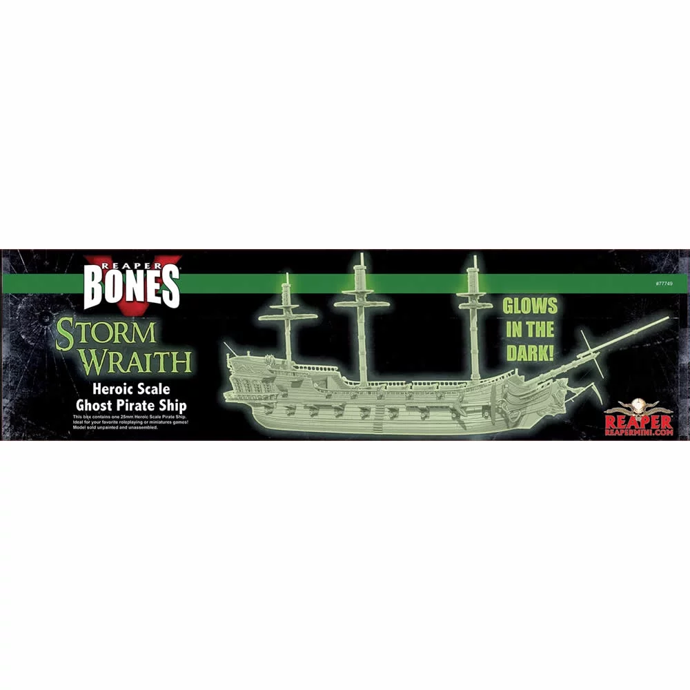 Storm Wraith Glow In The Dark Ghost Pirate Ship Miniature 25mm Heroic Scale Figure Dark Heaven Bones