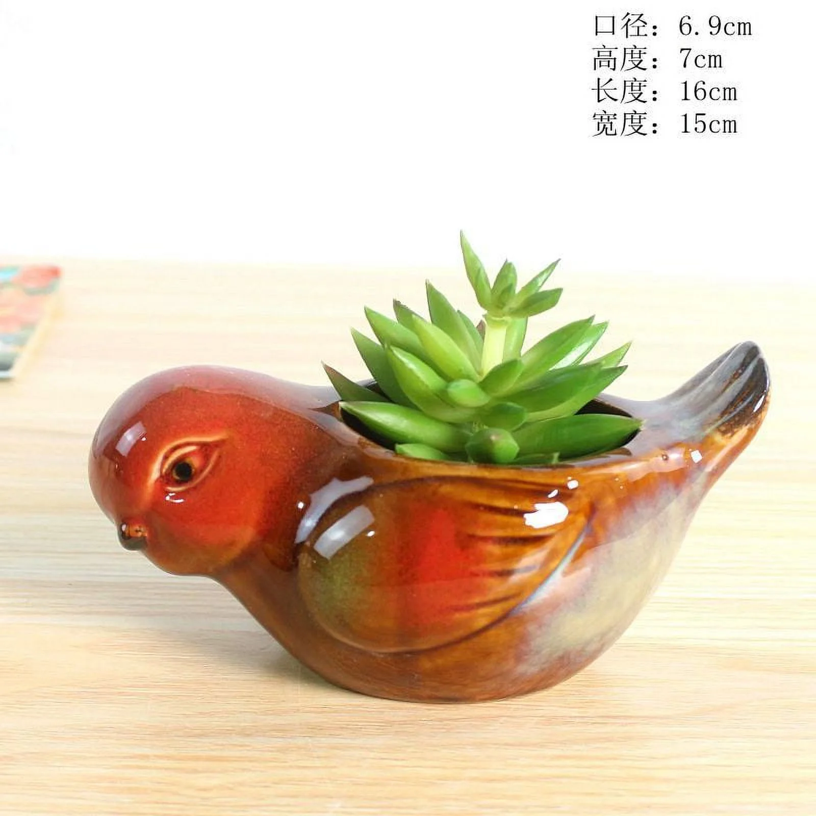 Ceramic Succulent Planter with Kiln-fired Glaze - Animal-themed Succulent Plant Pot