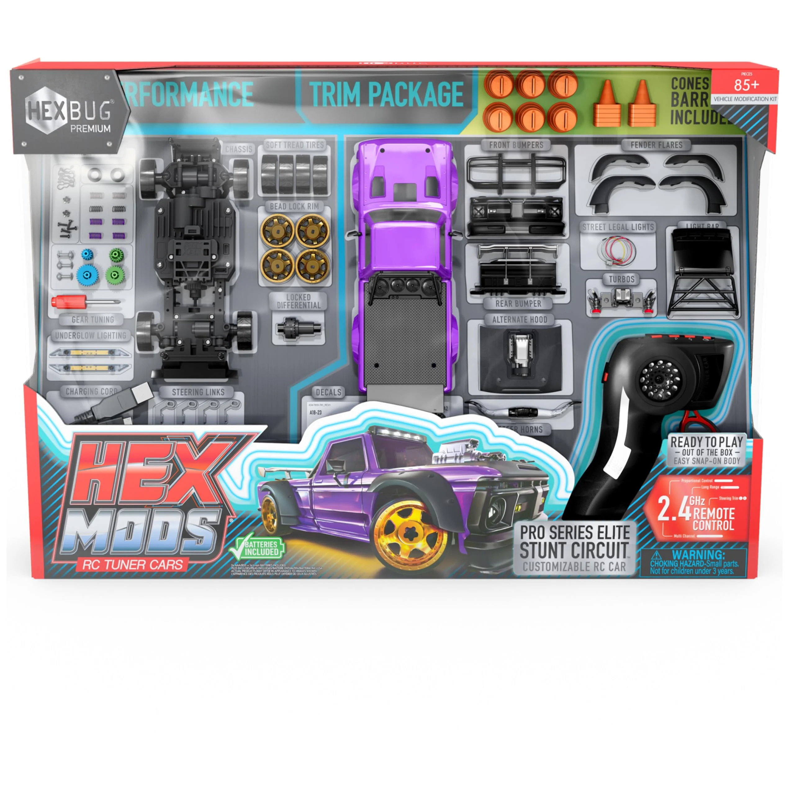HEXBUG HEXMODS Pro Series Elite Stunt Circuit, Rechargeable Remote Control Car, Model Car Kits for Kids & Adults, STEM Toys for Kids Ages 14 & Up