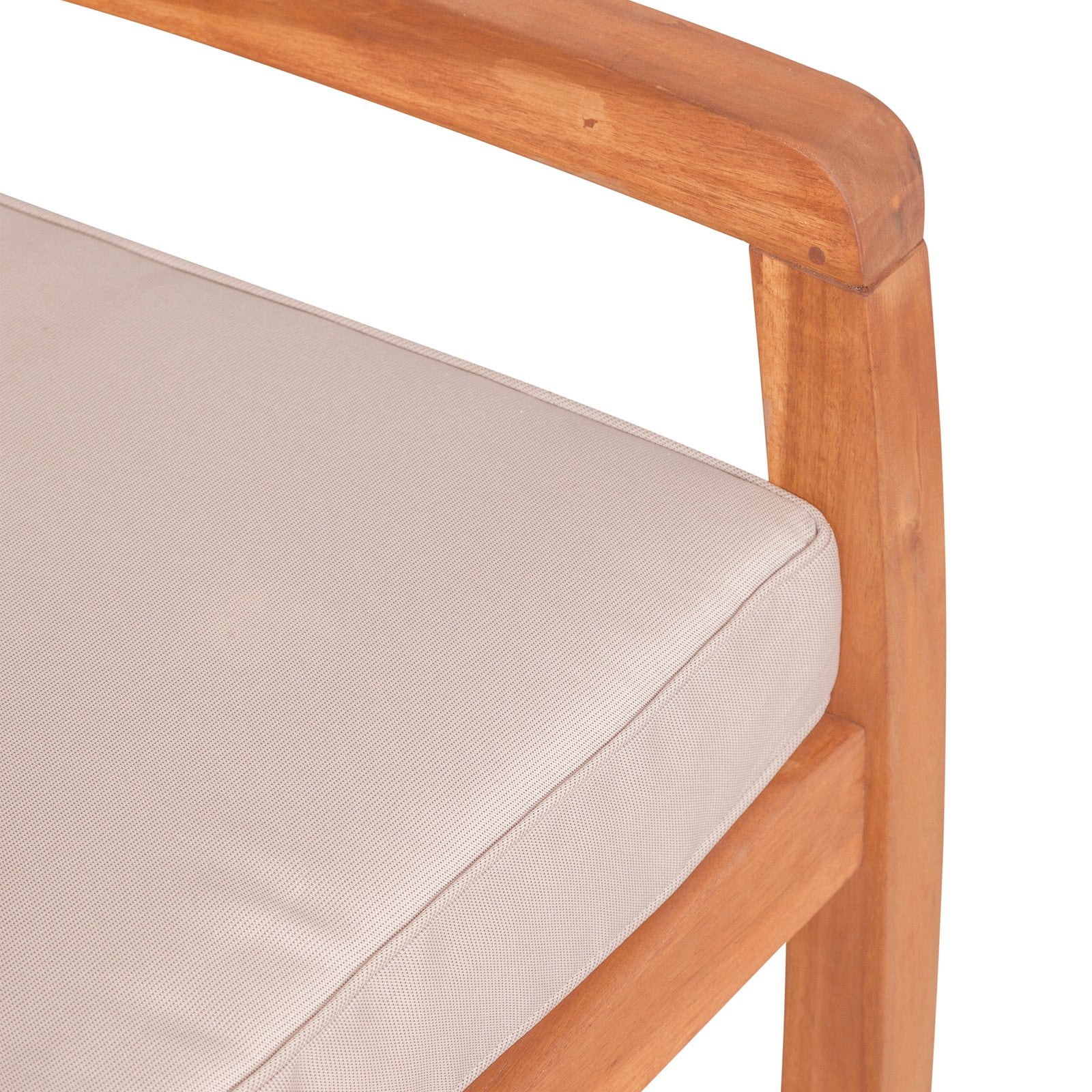 Acacia Wood X-Back Patio Chairs with Cushions in Brown - Set of 2