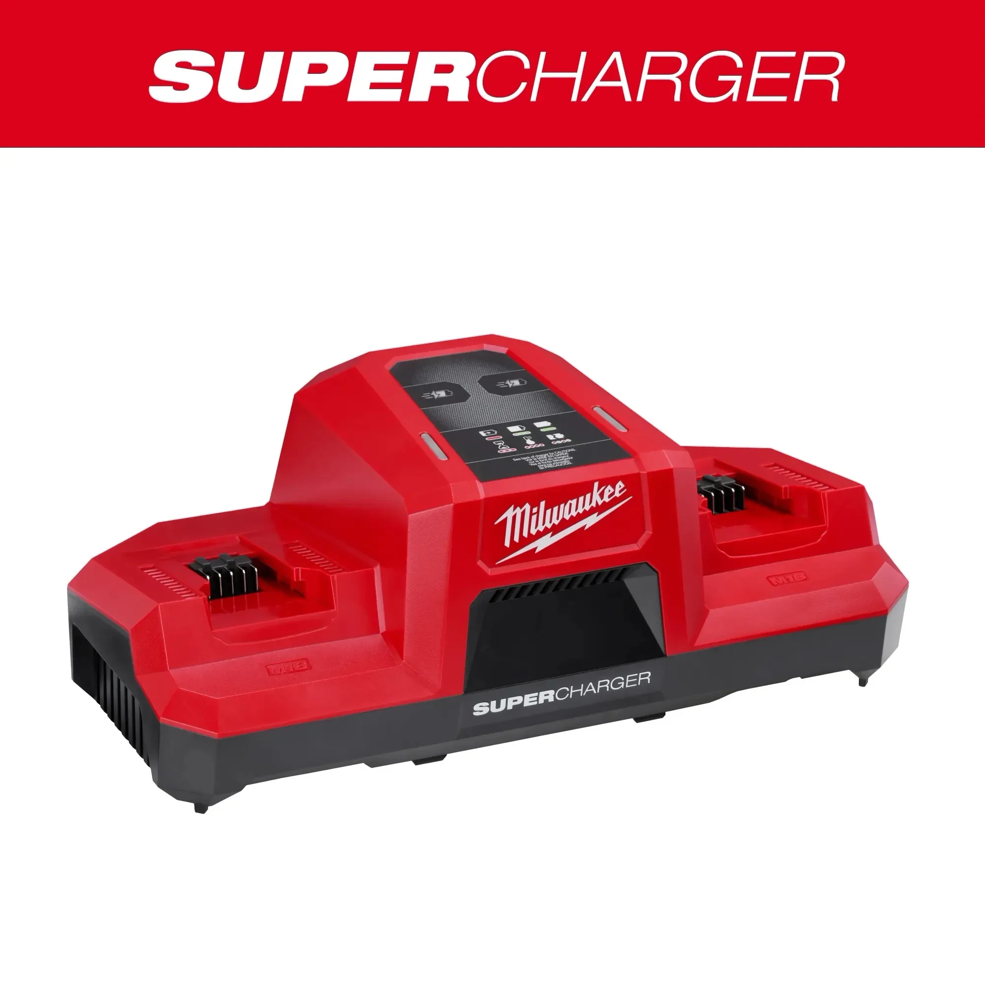 Milwaukee Tool #48-59-1815 M18 Two Bay Simultaneous Super Battery Charger with CHARGE ADAPT, COOL-CYCLE, and REDLINK