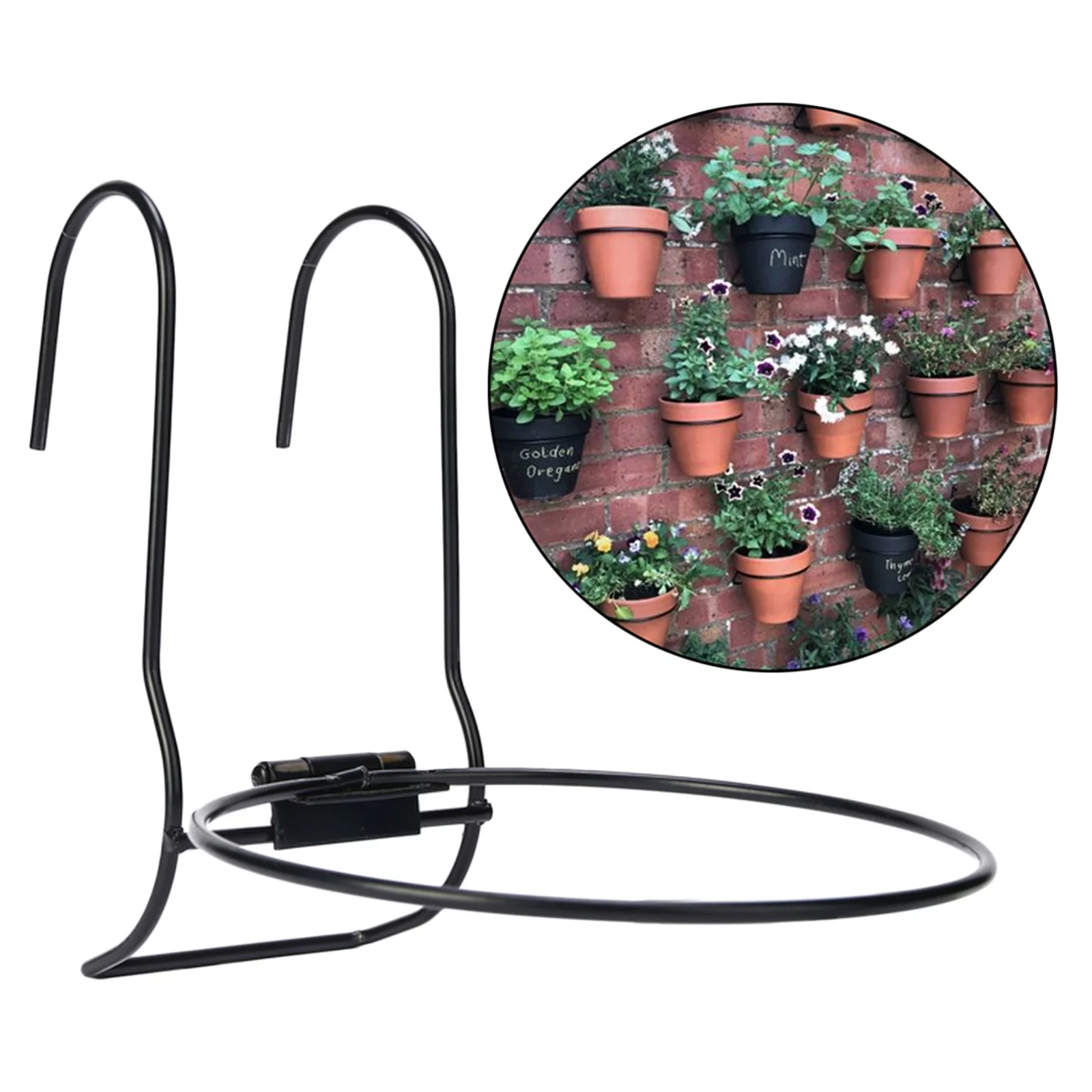 Metal Fence Flower Pot Mounted Iron Planter Hooks Hanger Balcony