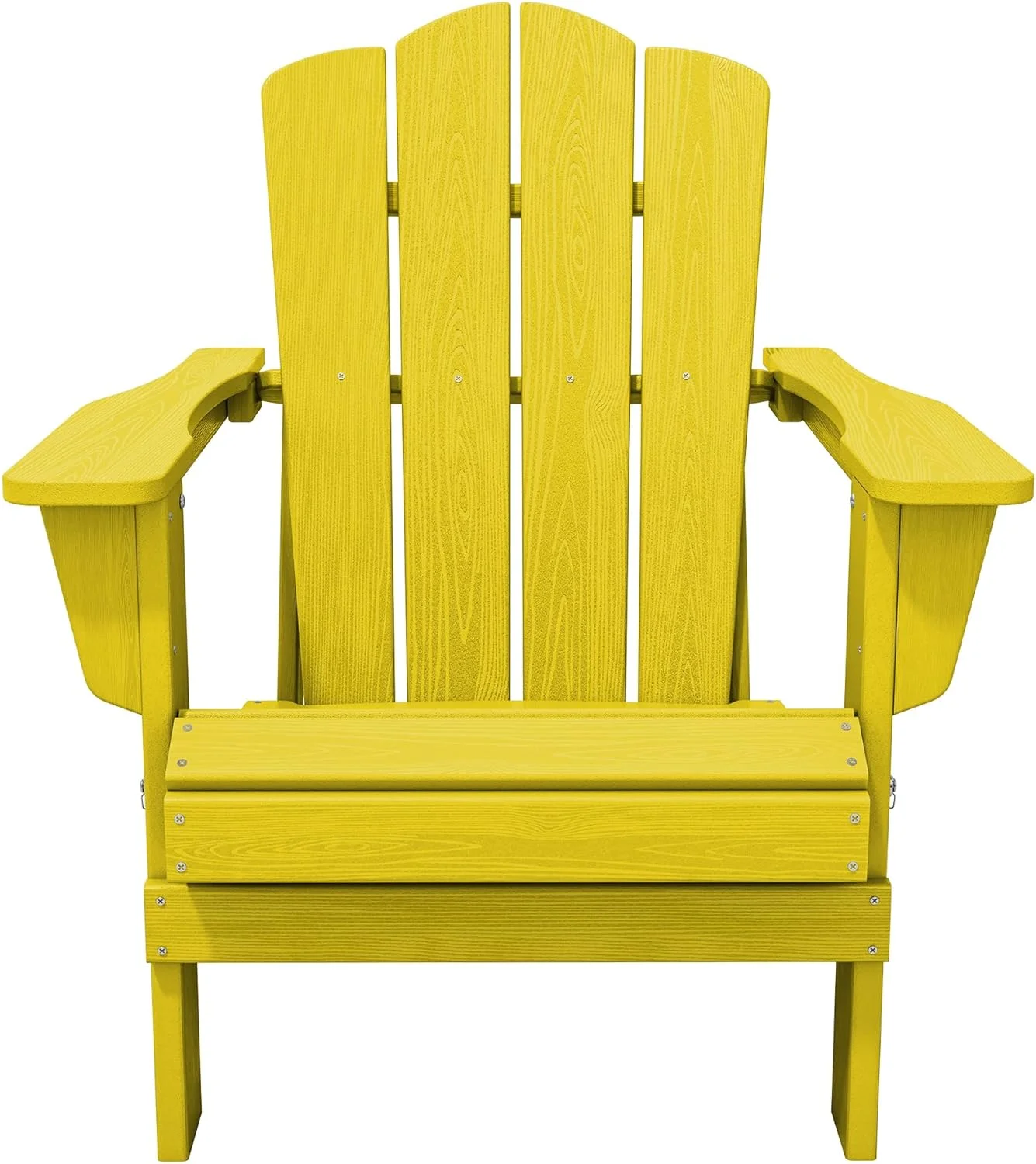 KINGYES Folding Adirondack Chair Set of 8, HDPE All-Weather Folding Adirondack Chair, Yellow