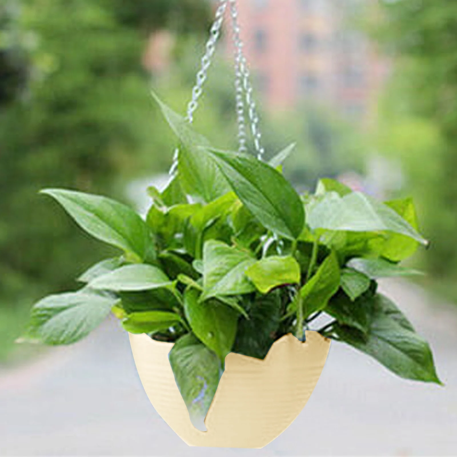 Bnnlsa Flower PotsHanging Basket Hanging Hanging Flower Pot Plastic Resin Green Potted Hanging Pot Hanging Chain Water Proof Net