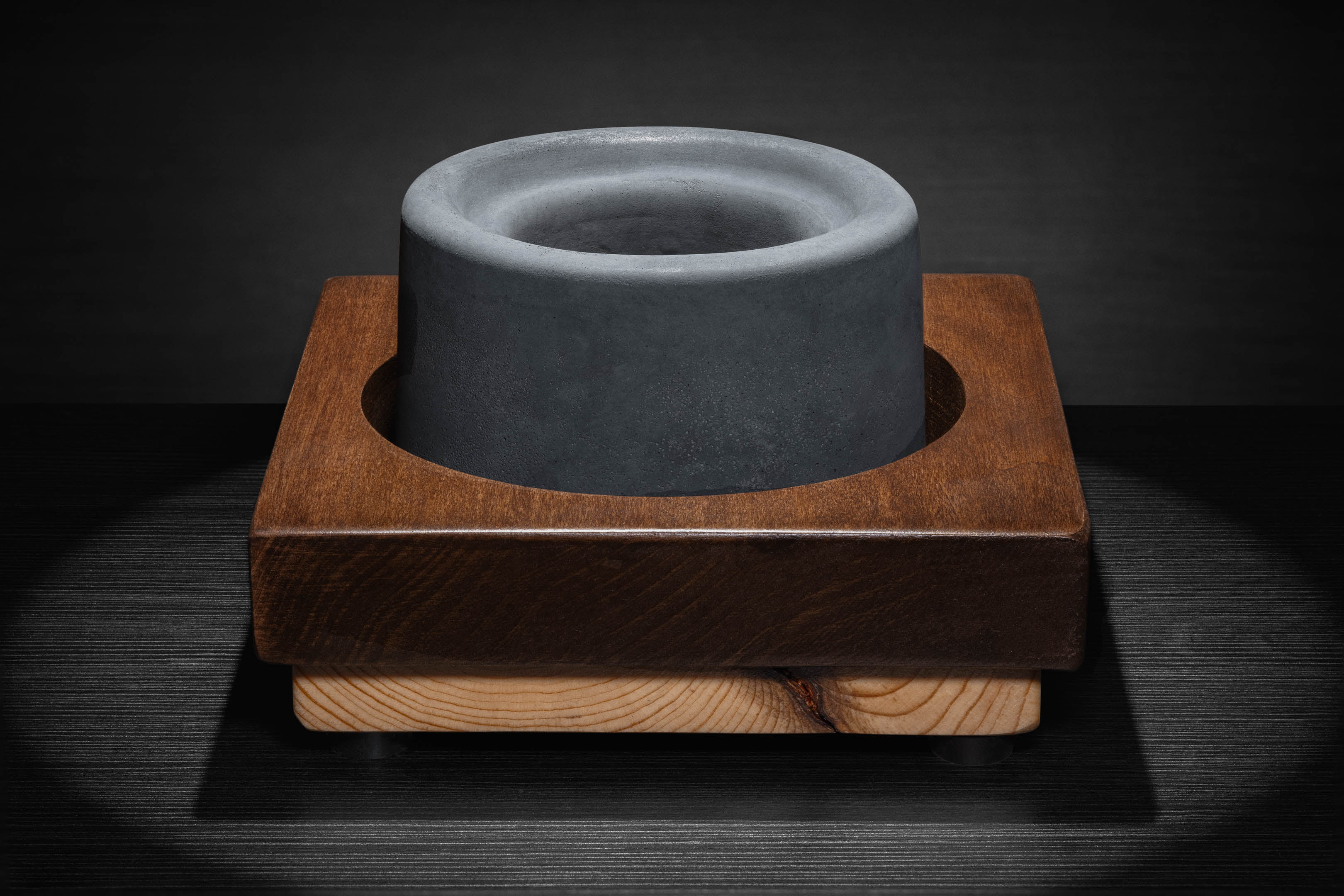 The Koldron- Concrete Personal Bonfire, Table Top Fire Pit, Metal Snuffer