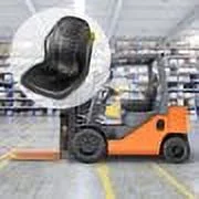 VEVOR Universal Lawn Tractor Seat Replacement, Compact High Back Mower Seat, Black Vinyl Forklift Seat, Central Drain Hole Skid Steer Seat with Mounting Bolt Patterns of 8