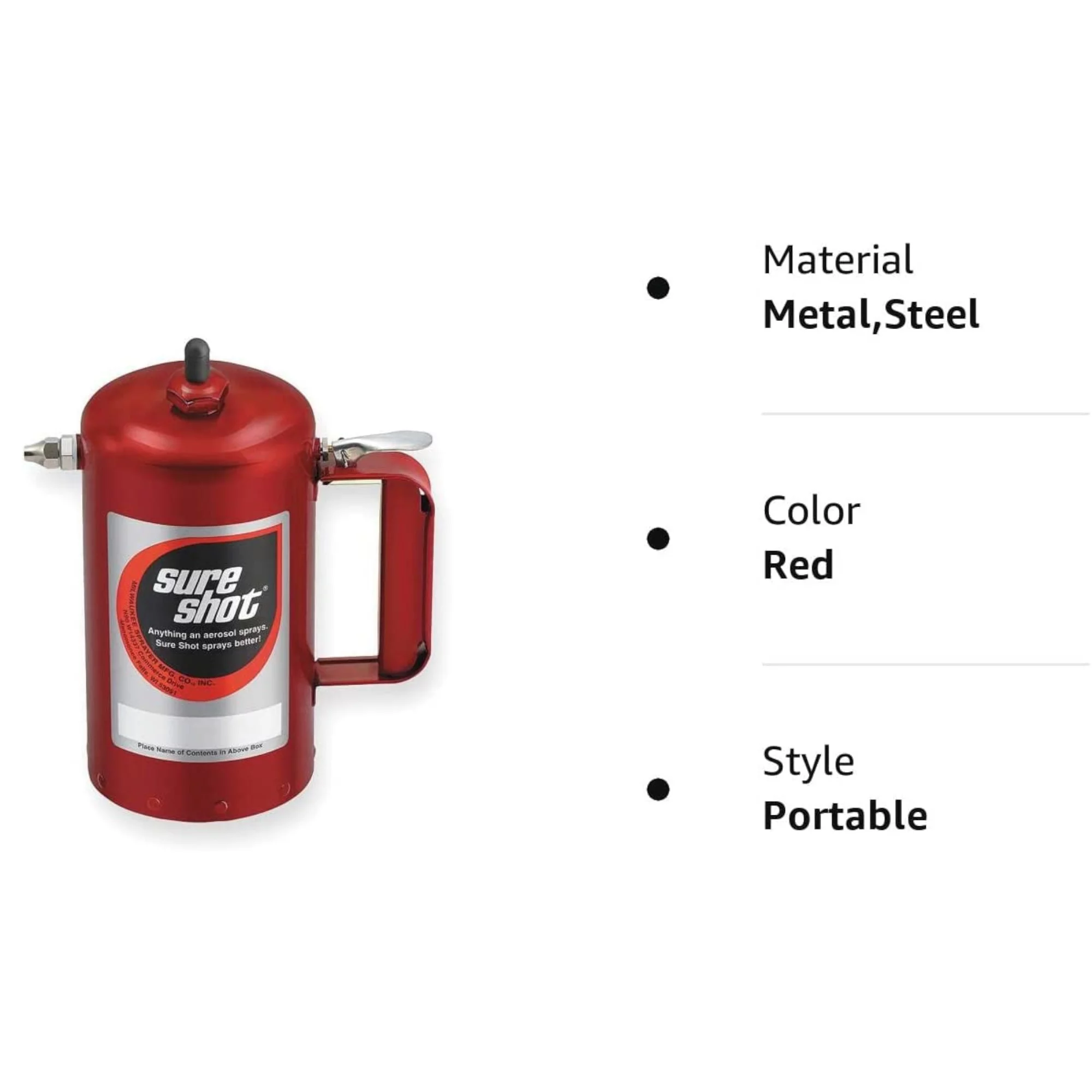 Milwaukee Sprayer Sure Shot Sprayers, 1 qt, Steel, Red - 1 EA (494-1000R)