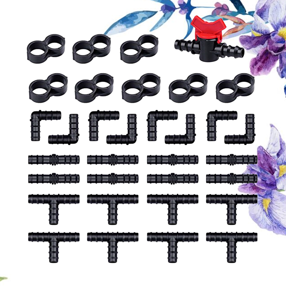 Guichaokj 33pcs PE Spray Nozzles Spray Atomization Irrigation Drippers Sprinklers Emitter Drip (Black)