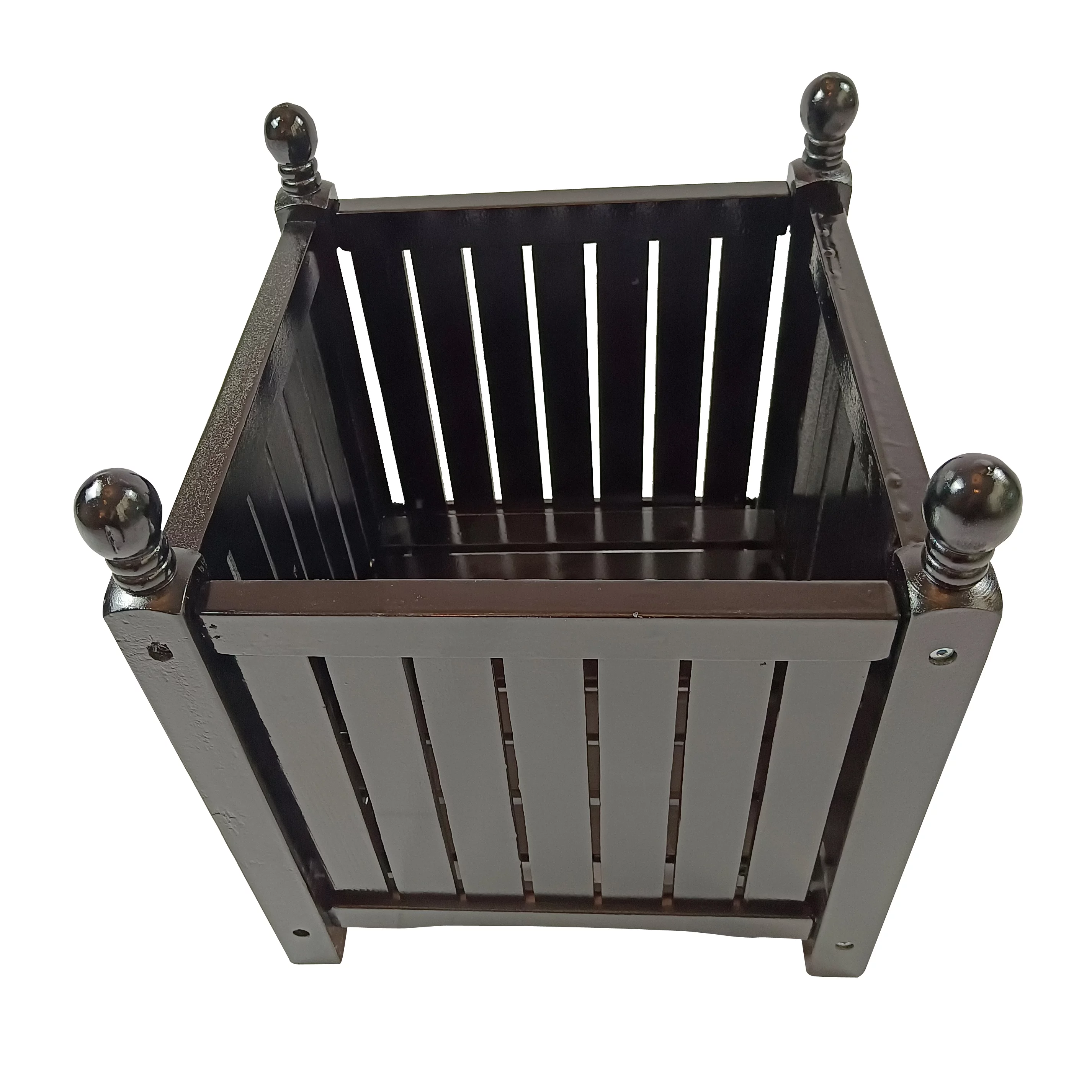 Dcenta Wood Wooden Flower and Herb Pot for Garden, Porch and Patio - Outside Plant and Vegetable Container ,Planter ,Black