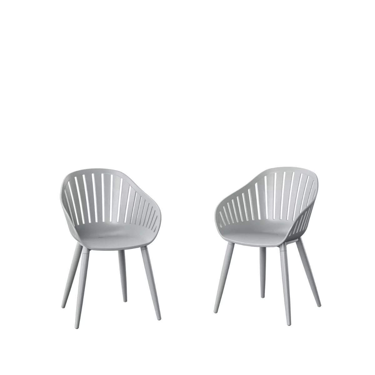 Amazonia Assen 2-Piece Chair Set | Aluminium Legs | Ideal for Outdoors and Indoors, Gray