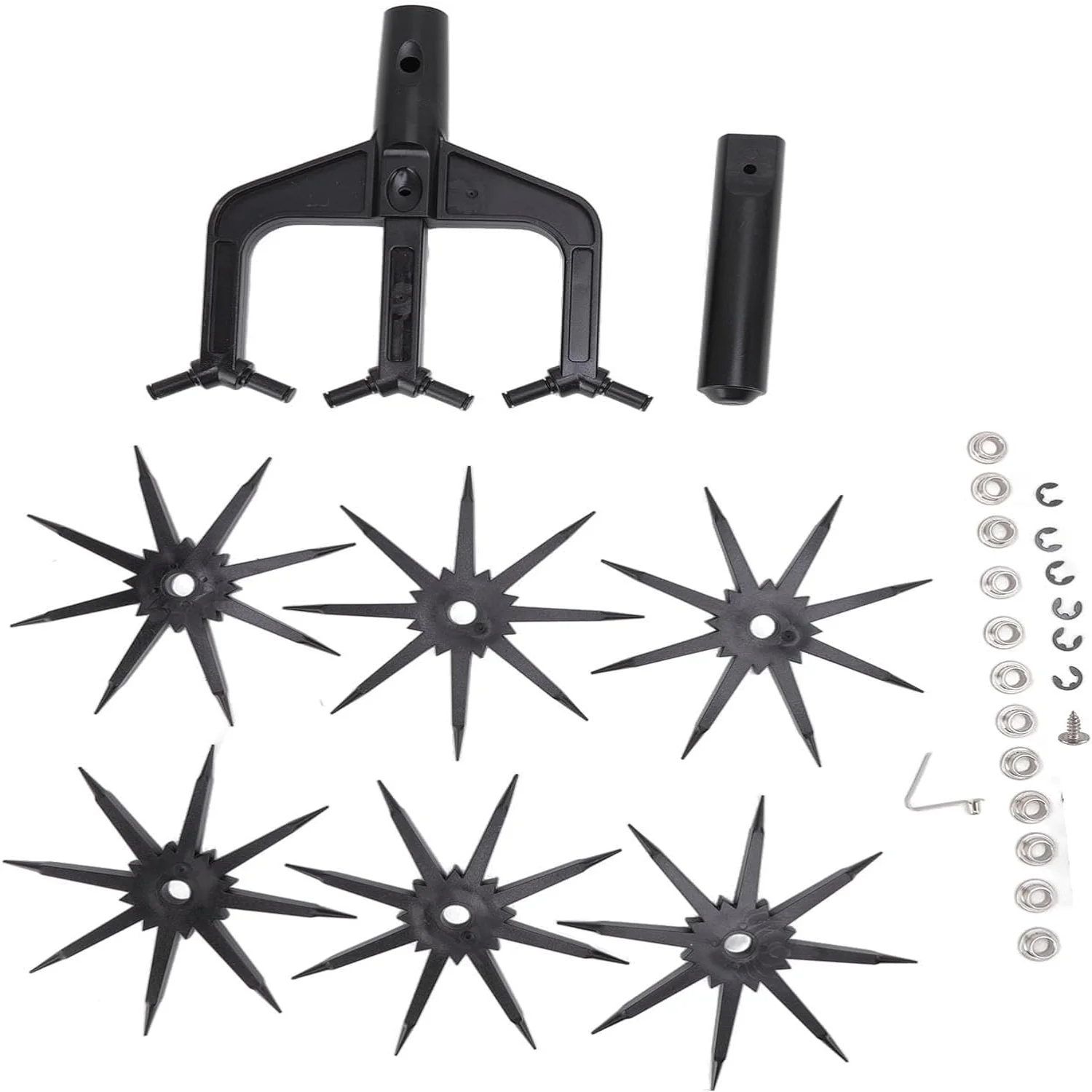 Highly Durable and Efficient 2-in-1 Rotary Cultivator Tool for Garden Soil Scarification - Wear Resistant Design for Ventilated Tilling and Loosening in the Garden