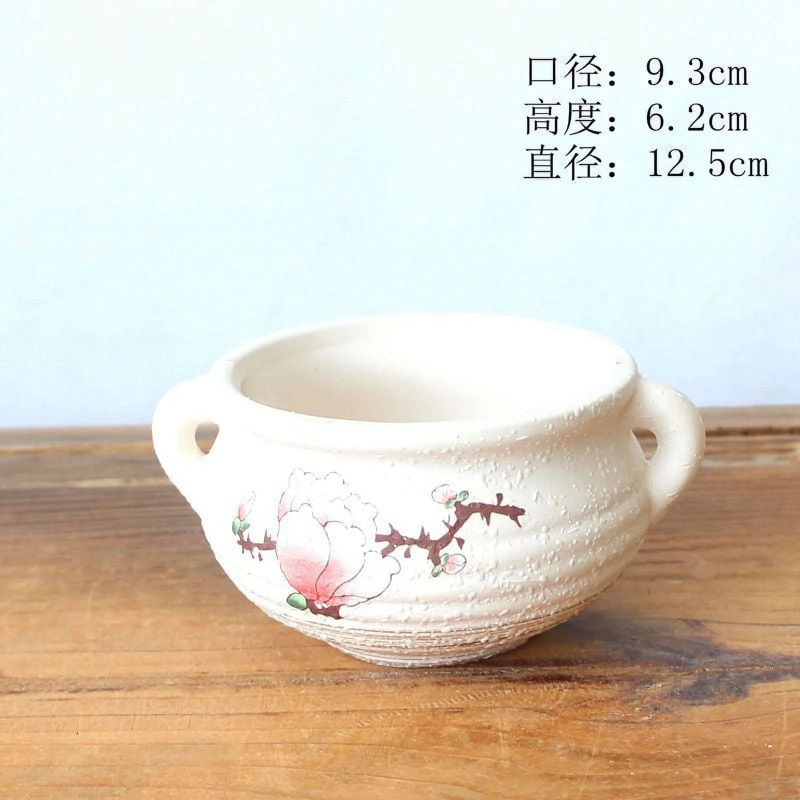 Snowflake Glaze Ceramic Succulent Planter - Hand-painted Porous Pottery for Airy Planting