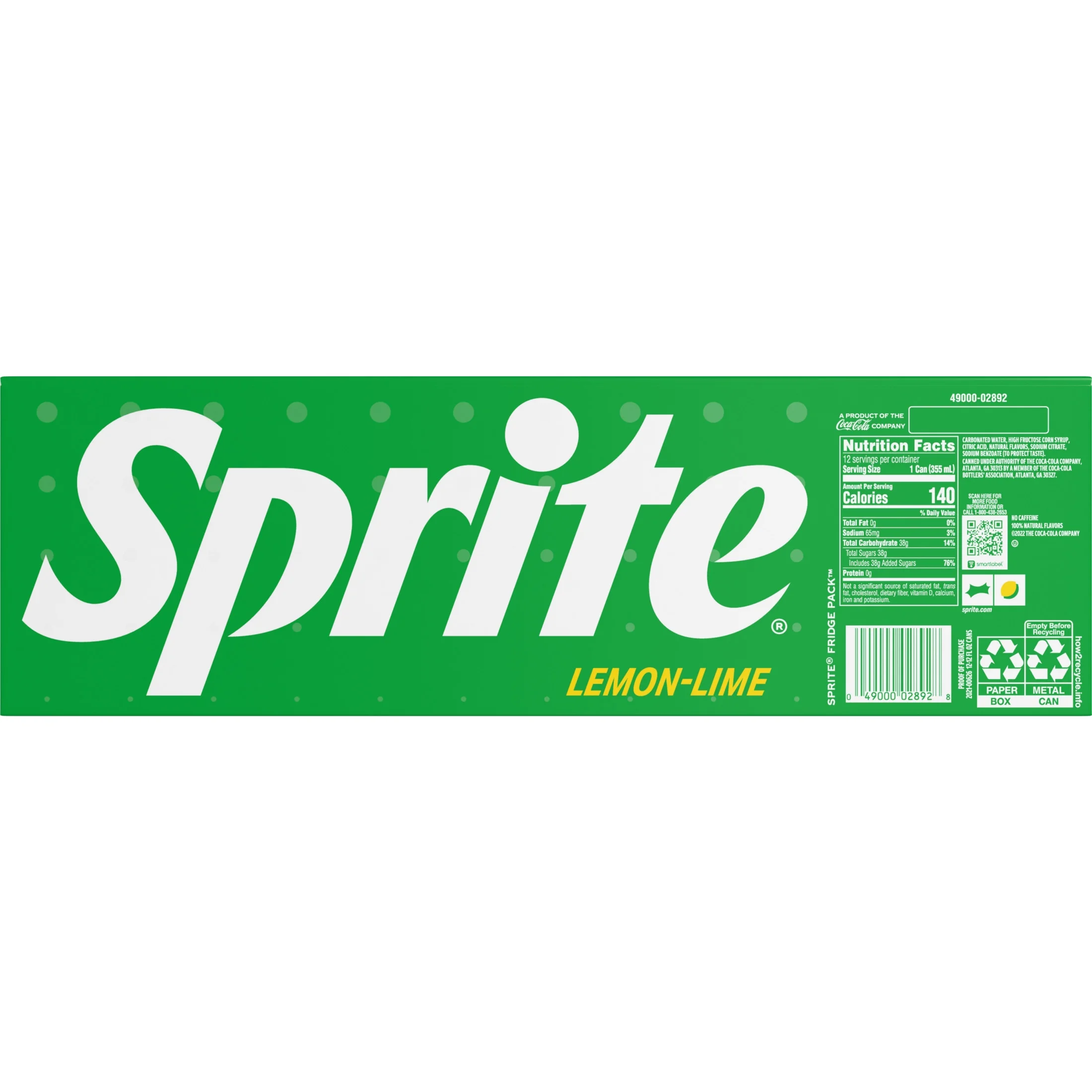 Sprite Lemon Lime Soda Pop, 12 fl oz Cans, 24 Pack (Pack Of 2) 48 Packs Total